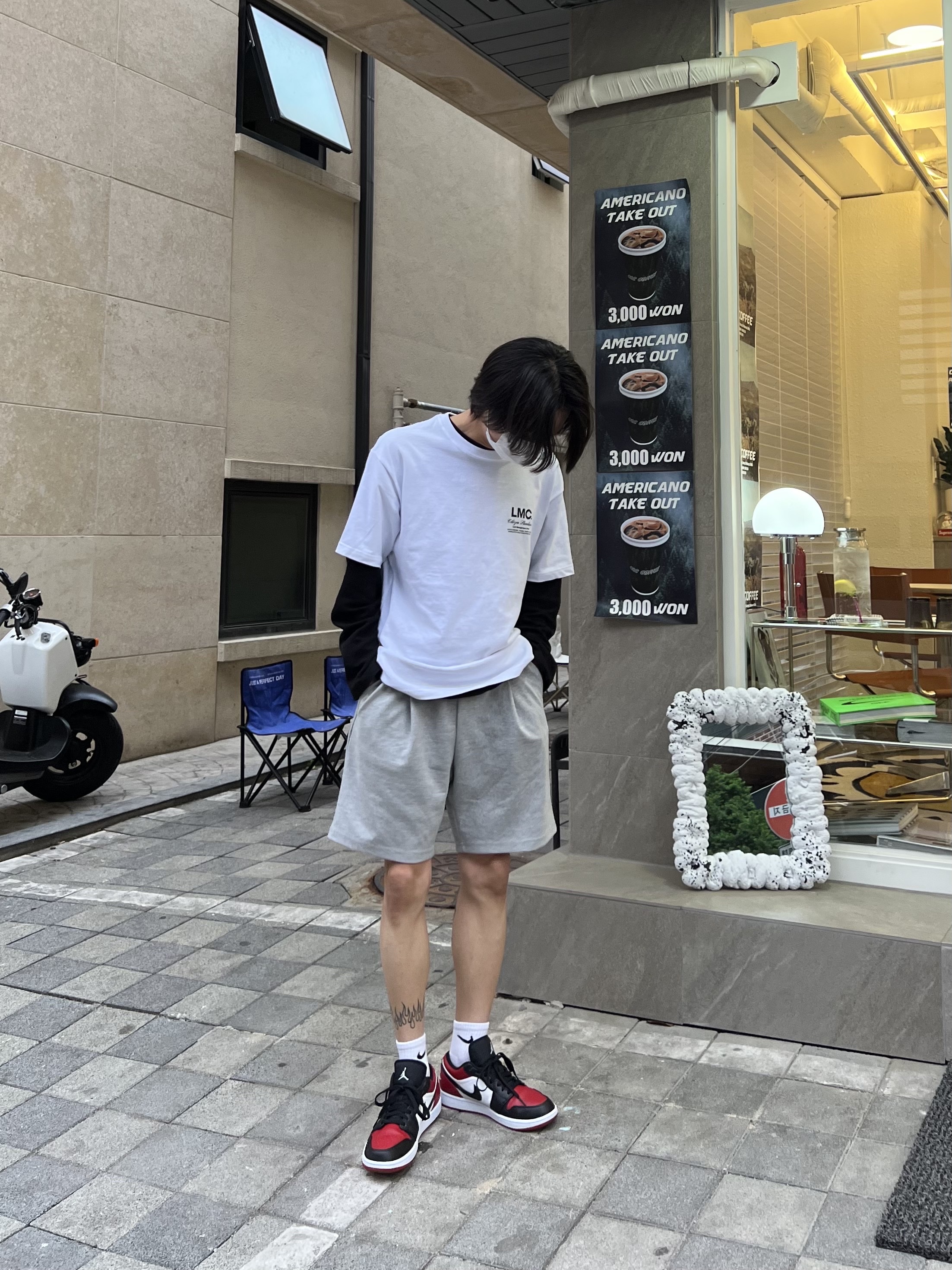 Jordan 1 Low Bred Toe 착용 스타일 - 2