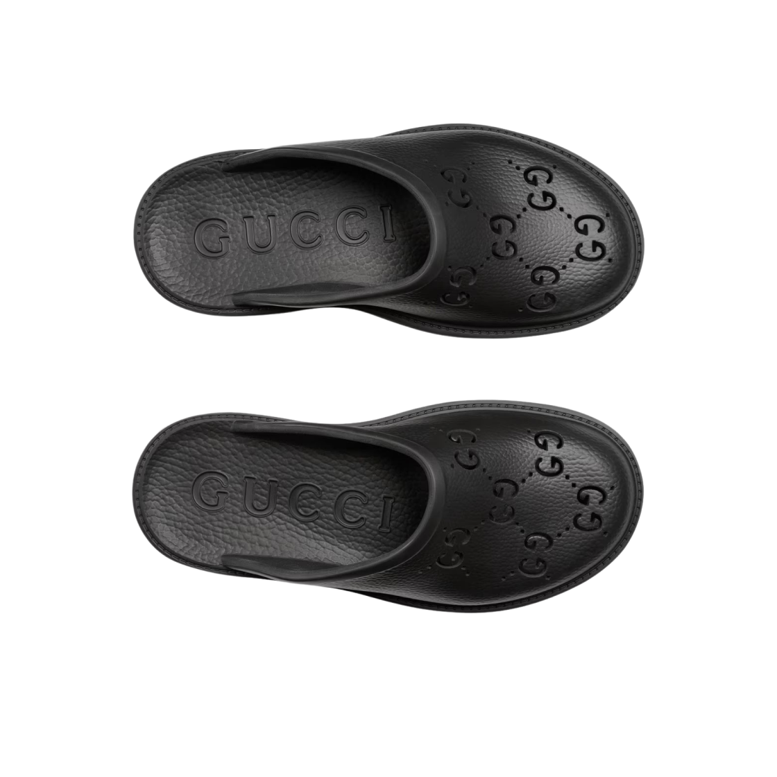 (W) 구찌 플랫폼 퍼포레이티드 G 샌들 블랙((W) Gucci Rubber Platform Perforated G Sandal Black) - 2