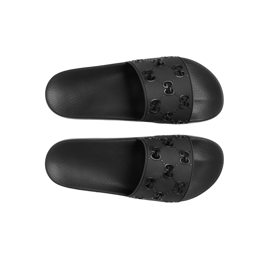 구찌 GG 러버 슬라이드 샌들 블랙(Gucci GG Rubber Slide Sandal Black) - 2