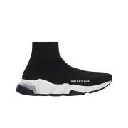 (W) Balenciaga Speed Trainer Clear Sole Black White