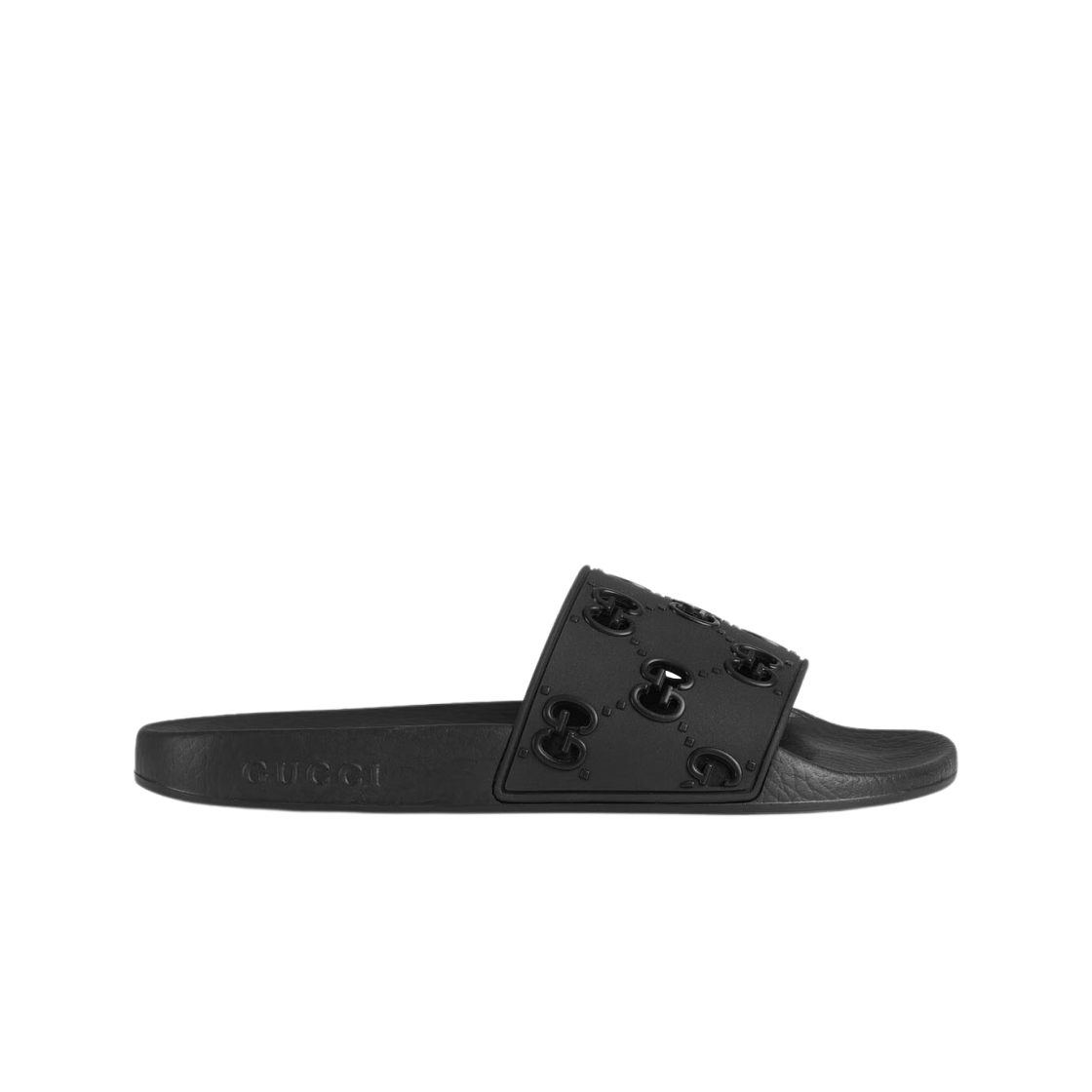 (W) Gucci GG Rubber Slide Sandal Black 상세 이미지 1