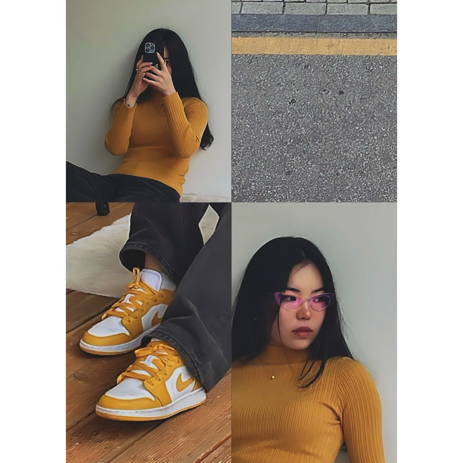 Jordan 1 Low Pollen, (GS) Jordan 1 Low Pollen 착용 스타일