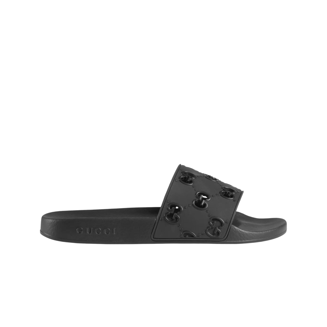 구찌 GG 러버 슬라이드 샌들 블랙