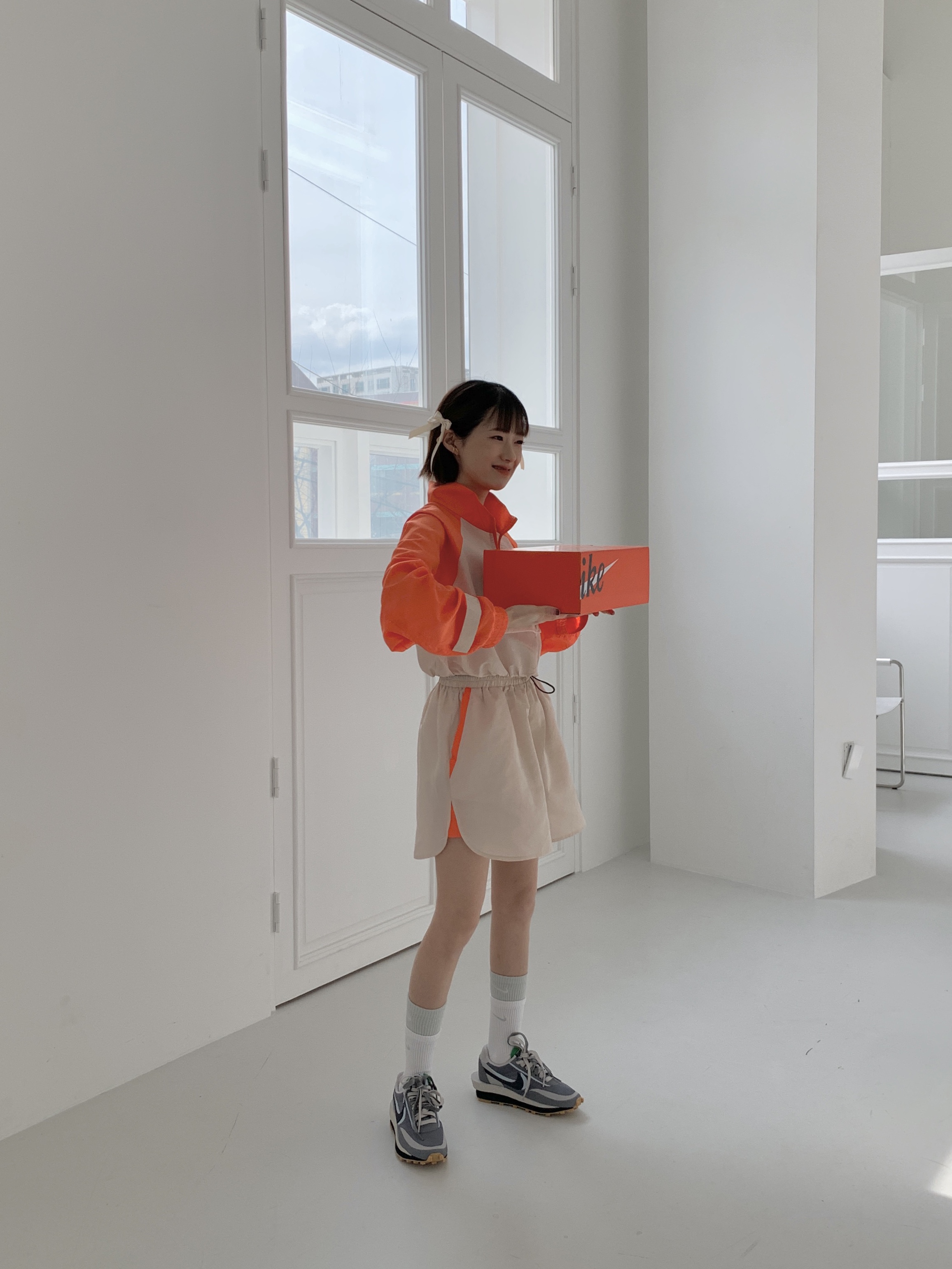 Nike x Sacai x Undercover LDWaffle Black Bright Citron, Nike x Sacai x Undercover LDWaffle Midnight Spruce University Red 착용 스타일 - 4