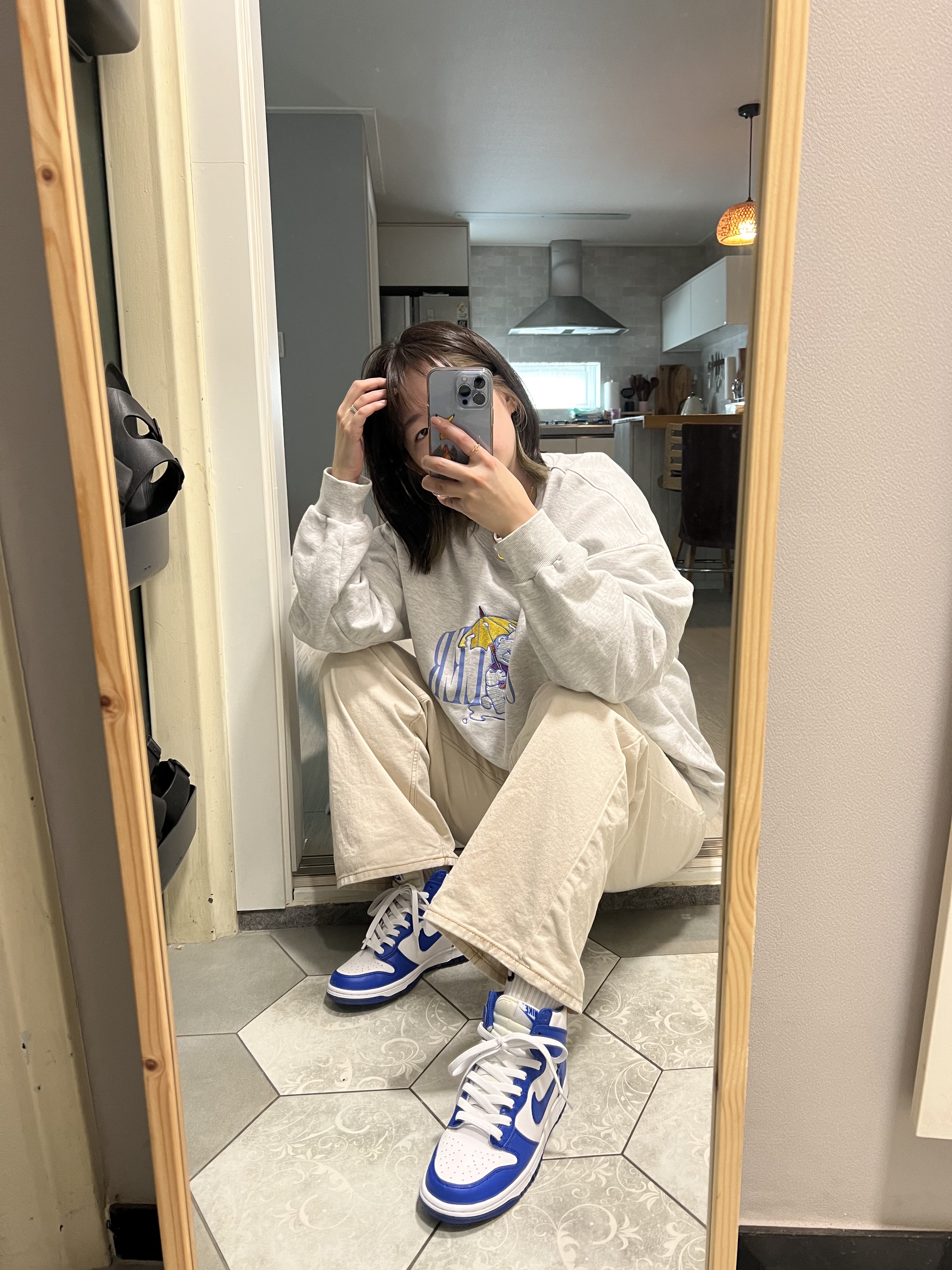 Nike Dunk High Retro Game Royal, (GS) Nike Dunk High Game Royal 착용 스타일
