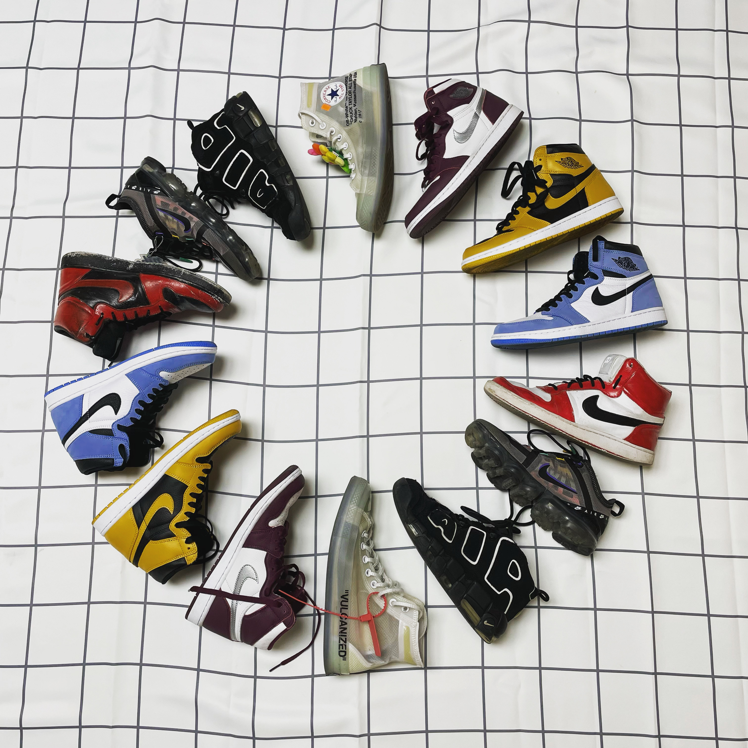 Jordan 1 Retro High OG University Blue, Jordan 1 Retro High OG Pollen 착용 스타일