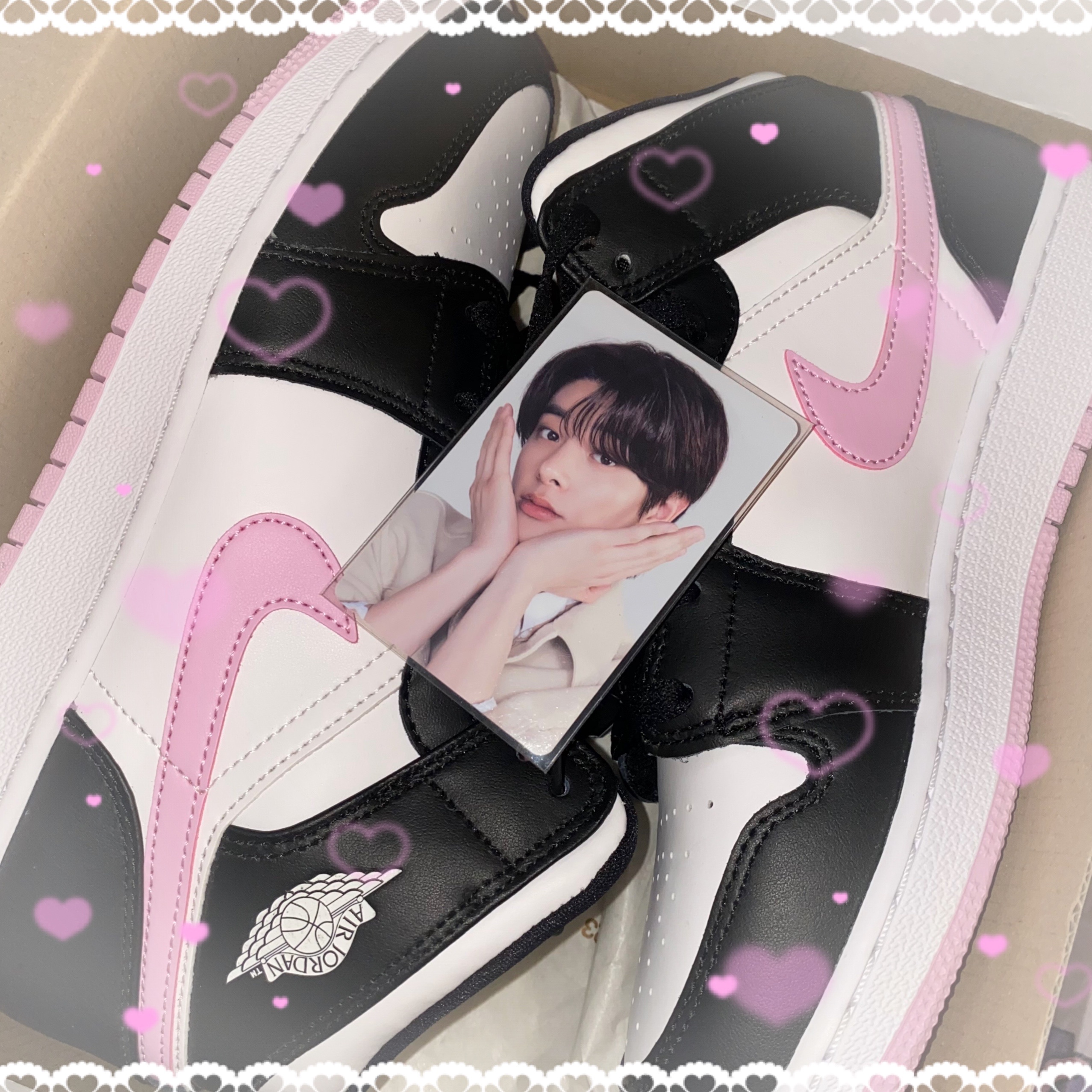 (GS) Jordan 1 Mid Light Arctic Pink 착용 스타일