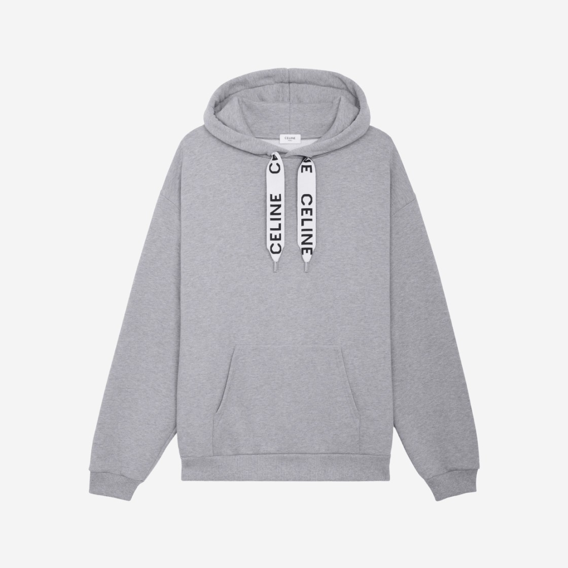 Celine Loose Hoodie in Cotton Fleece Light Grey 상세 이미지 1