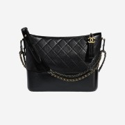 Chanel Gabrielle Large Hobo Bag Aged Calfskin & Gold Black