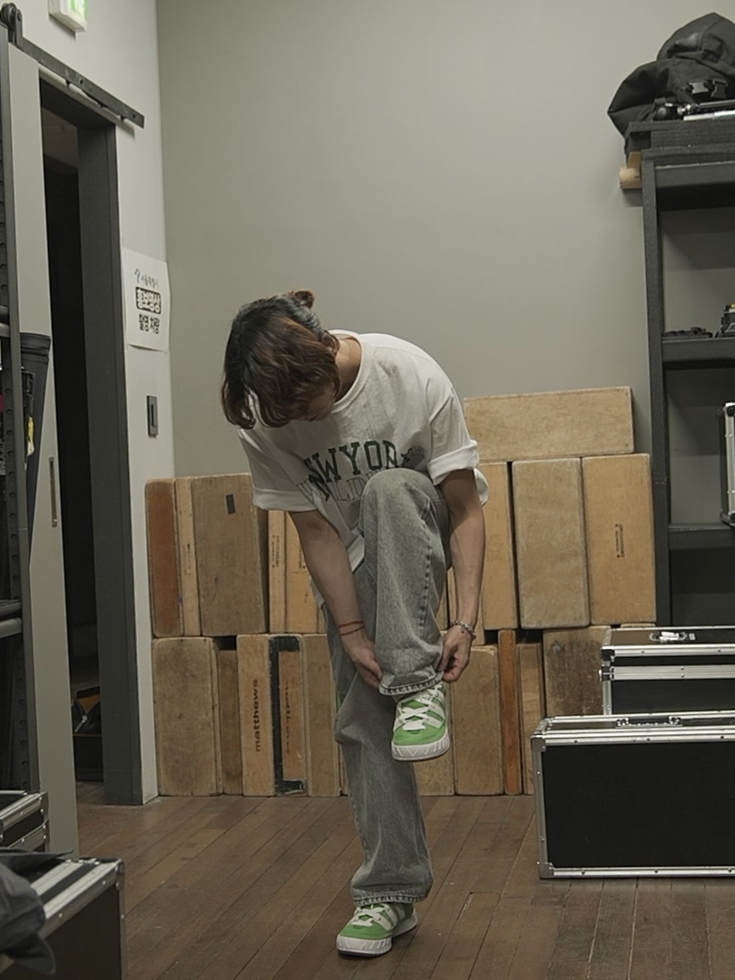 Adidas Adimatic Green 착용 스타일 - 1