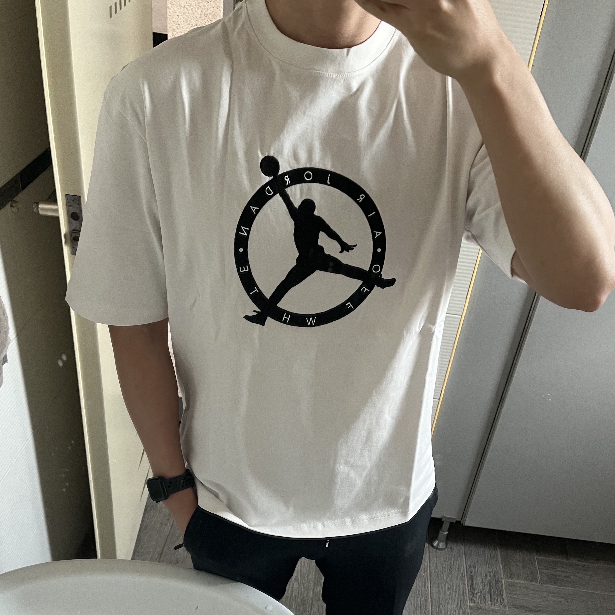 Jordan x Off-White S/S T-Shirt Phantom - Asia 착용 스타일 - 1