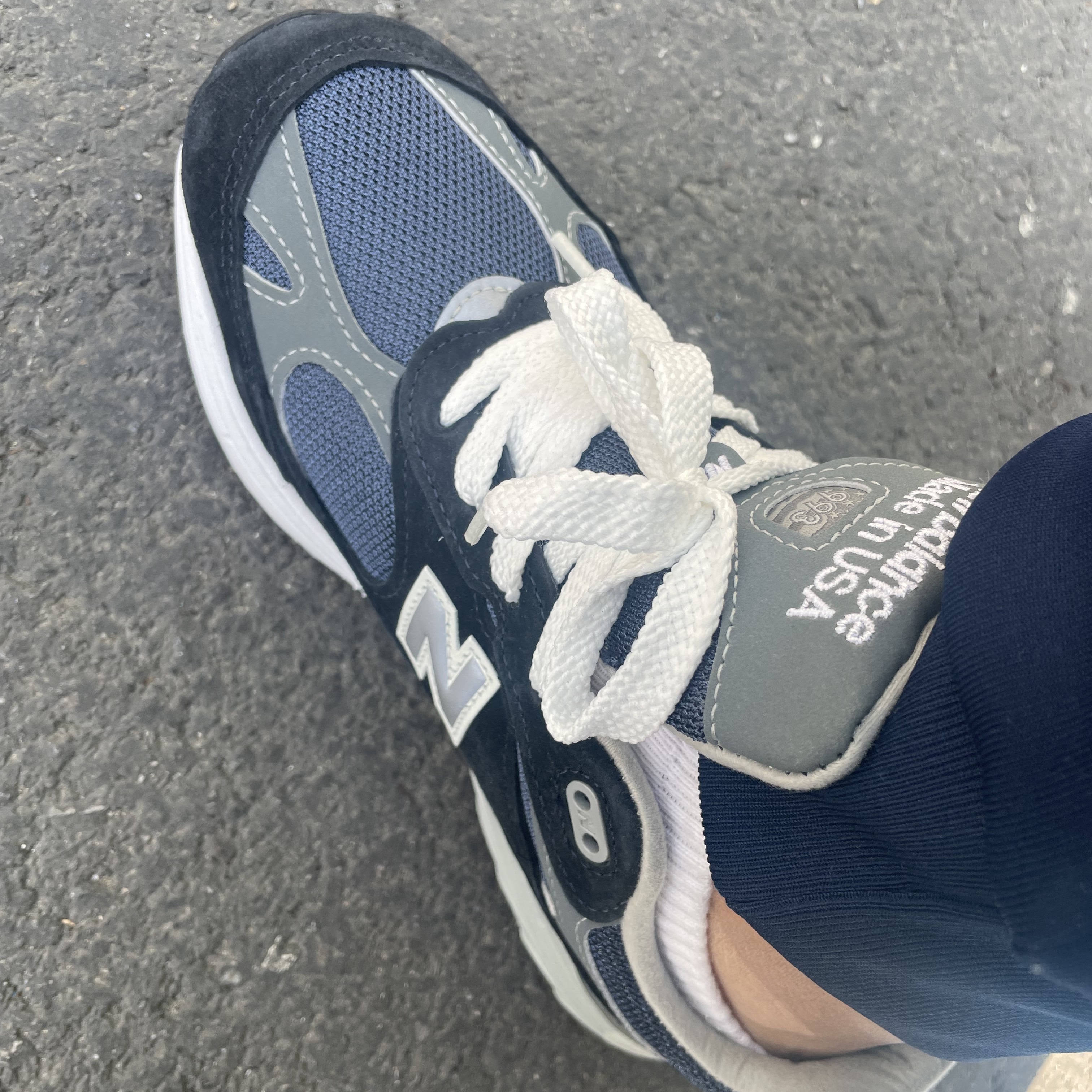 New Balance 993 Made in USA Navy - D Standard 착용 스타일