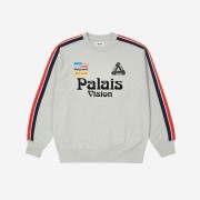 Palace Flag Stripe Crew Grey Marl - 22SS