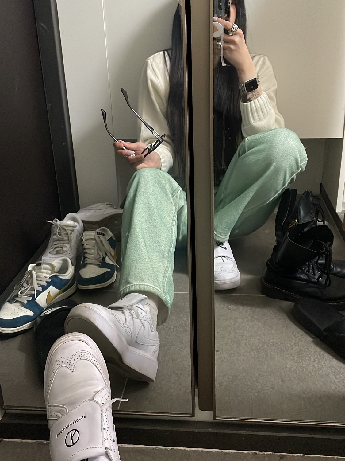 Nike x Peaceminusone Kwondo1 White 착용 스타일