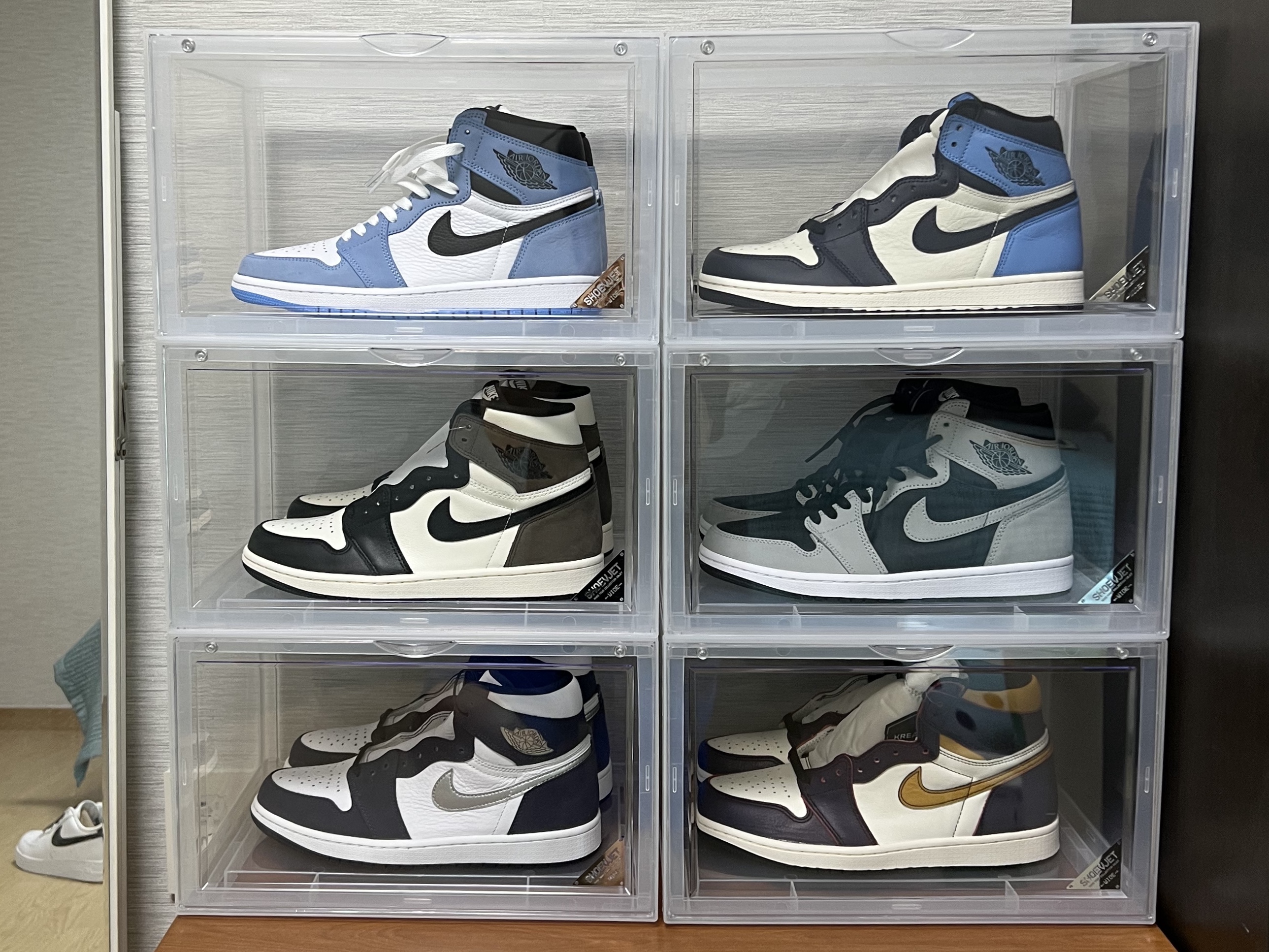 Jordan 1 Retro High OG University Blue, Jordan 1 Retro High Obsidian UNC 착용 스타일