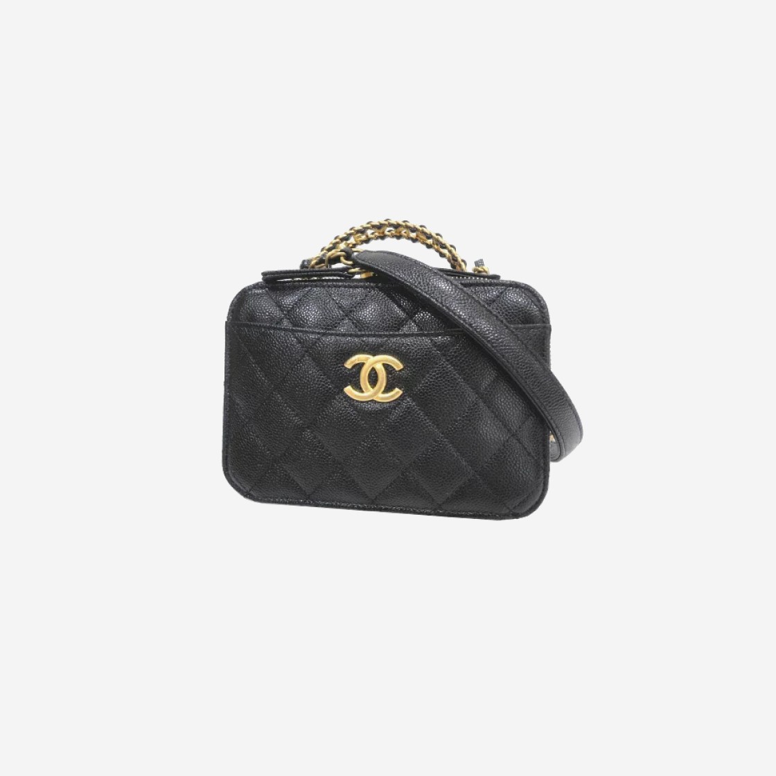 Chanel Small Vanity Case Grained Shiny Calfskin & Gold Black 상세 이미지 1