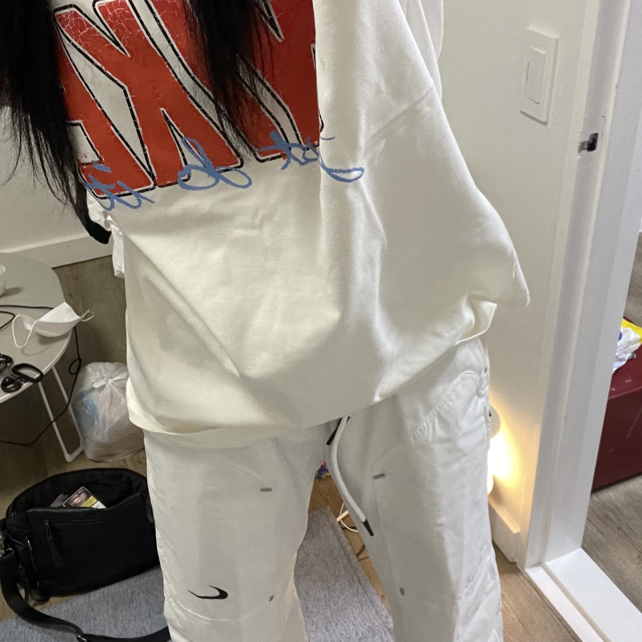 Nike M NRG Dunk '85 T-Shirt Sail - Asia, Nike x Off-White NRG Pants White 착용 스타일