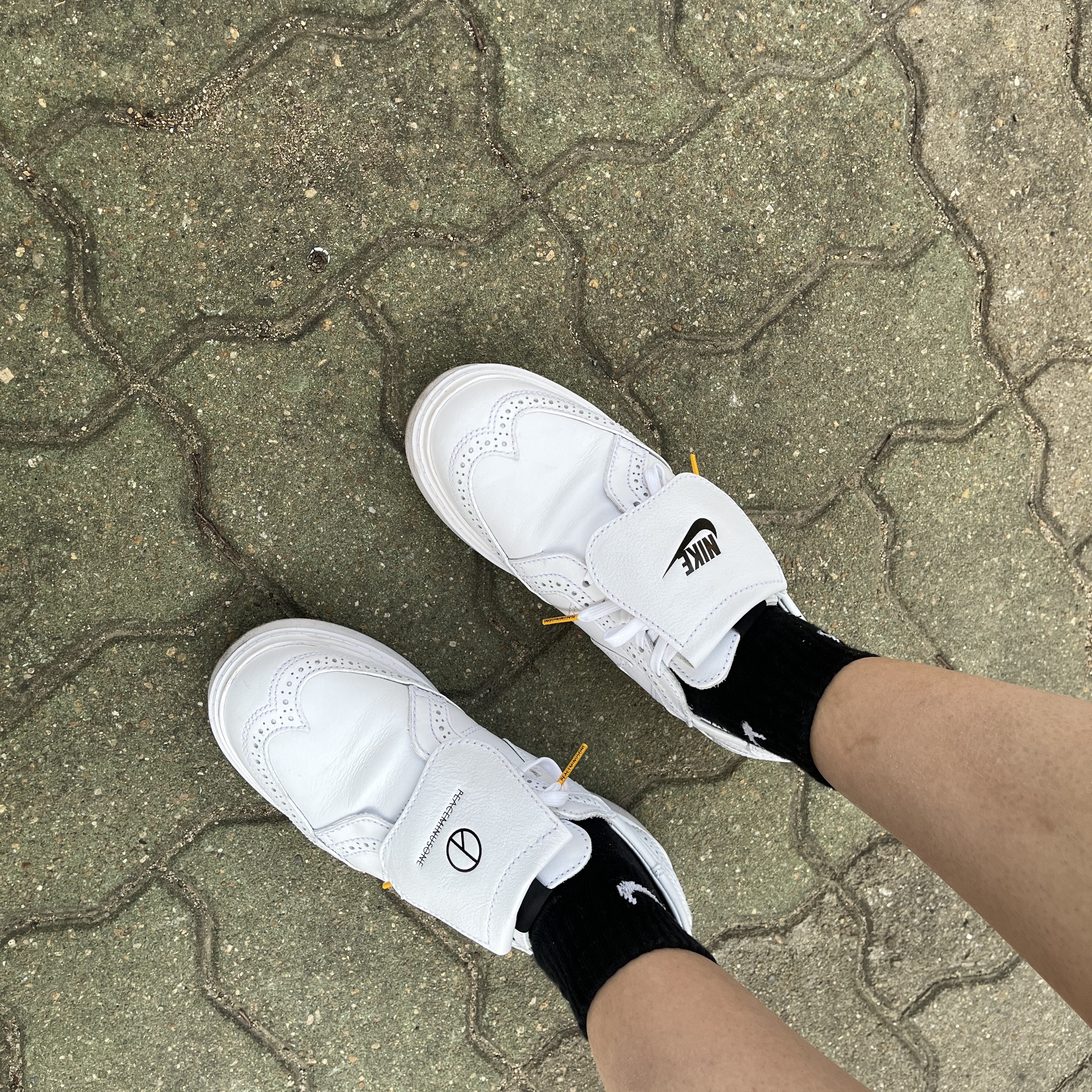 Nike x Peaceminusone Kwondo1 White 착용 스타일 - 1