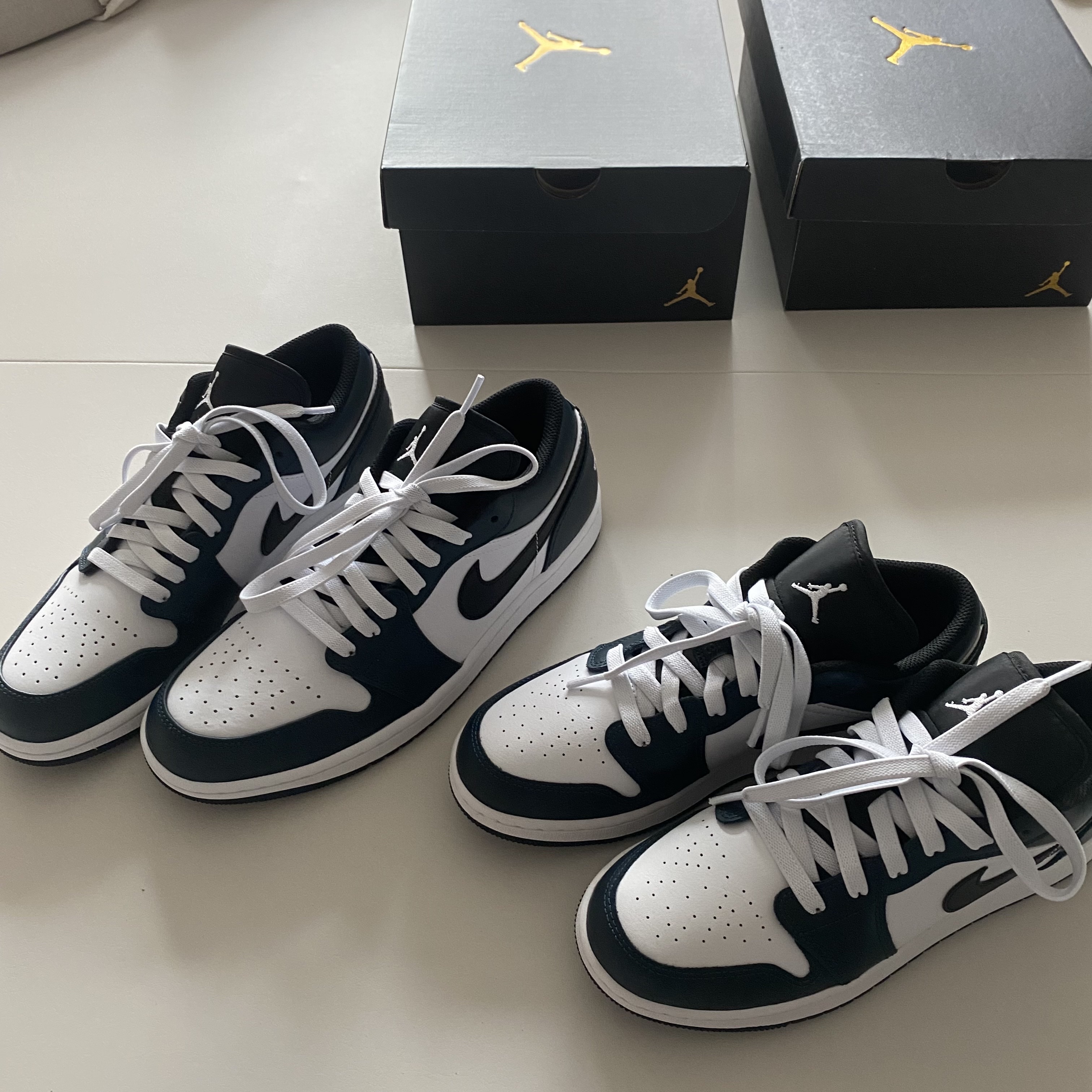 Jordan 1 Low Dark Teal, (GS) Jordan 1 Low Armory Navy 착용 스타일 - 2