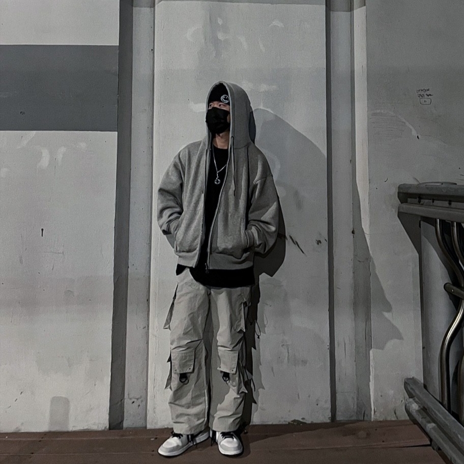 (W) Jordan 1 Mid Grey Fog 착용 스타일 - 1