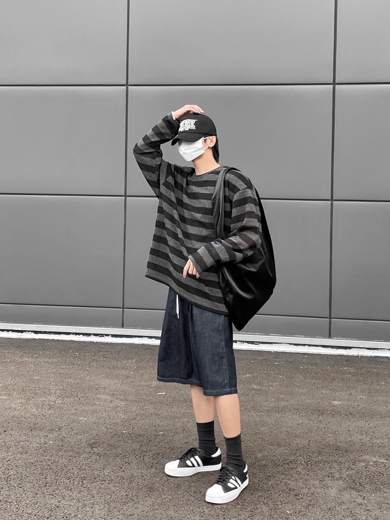 Y-3 Yohji Star Black White 착용 스타일 - 1