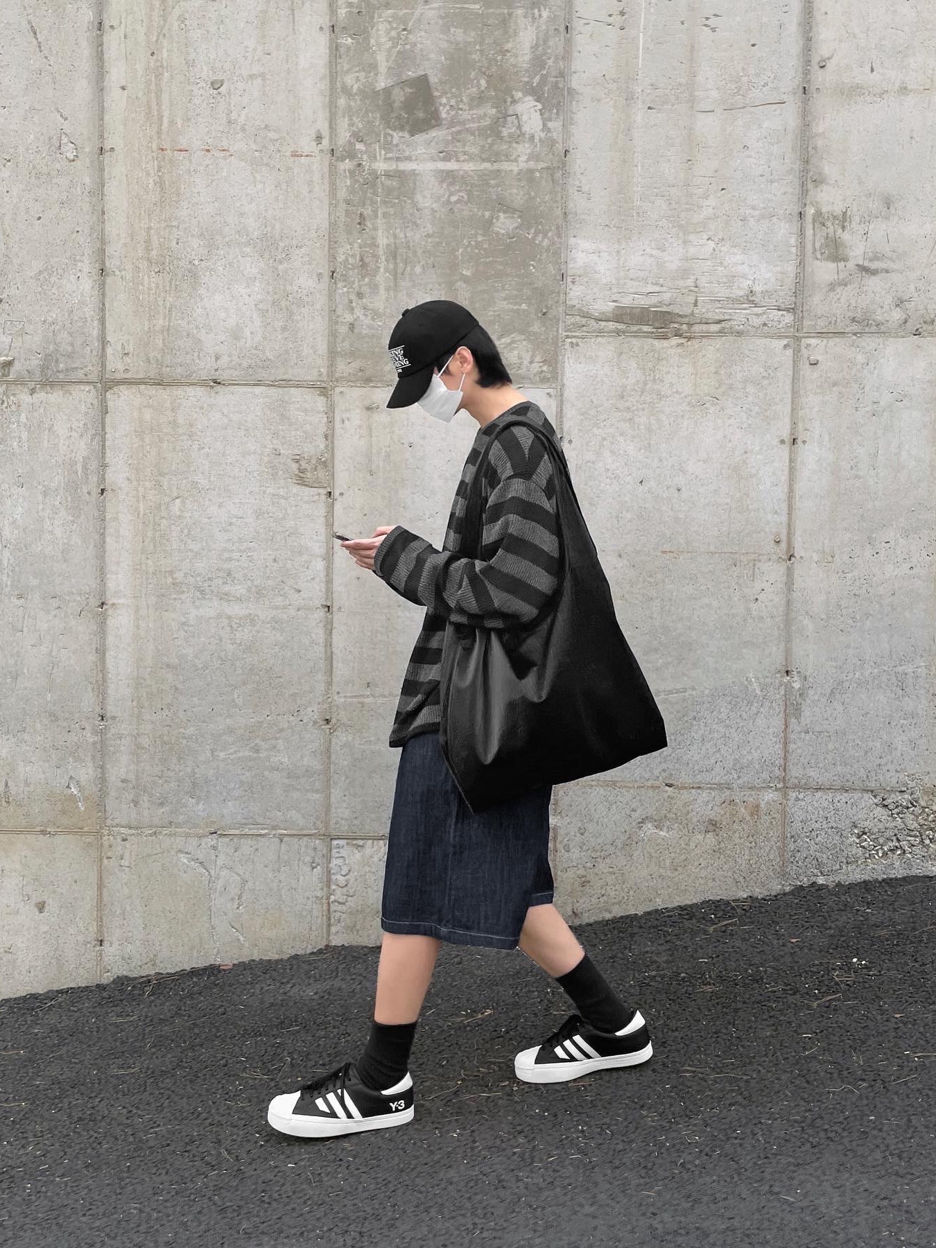 Y-3 Yohji Star Black White 착용 스타일 - 5