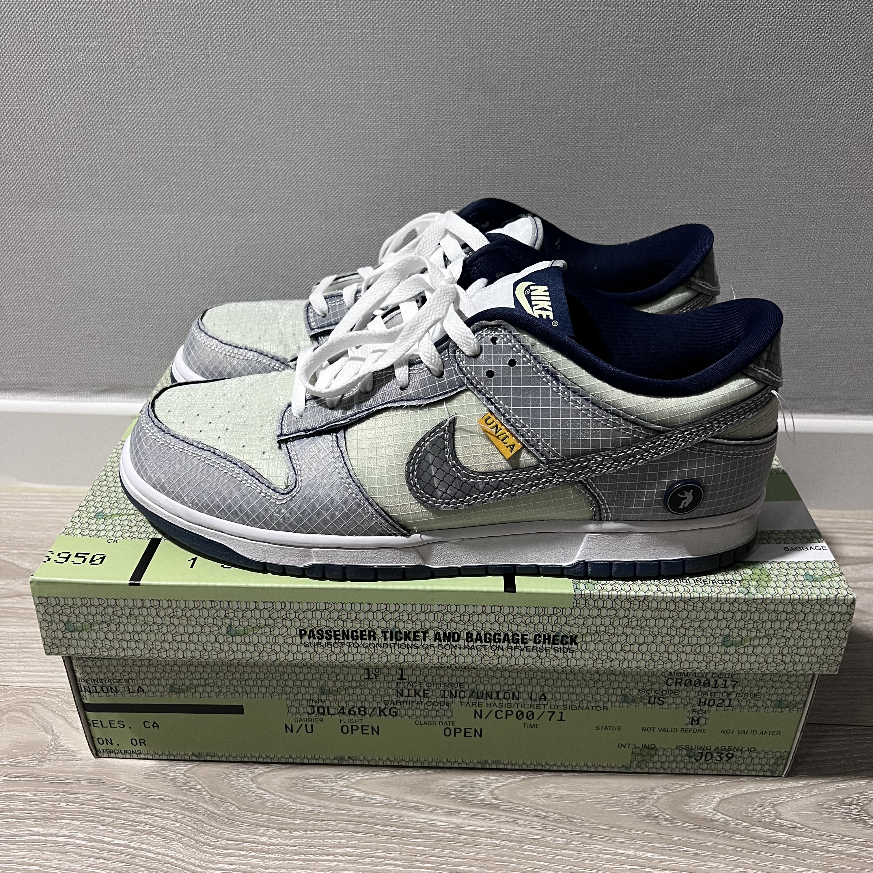 Nike x Union Dunk Low Passport Pack Pistachio 착용 스타일