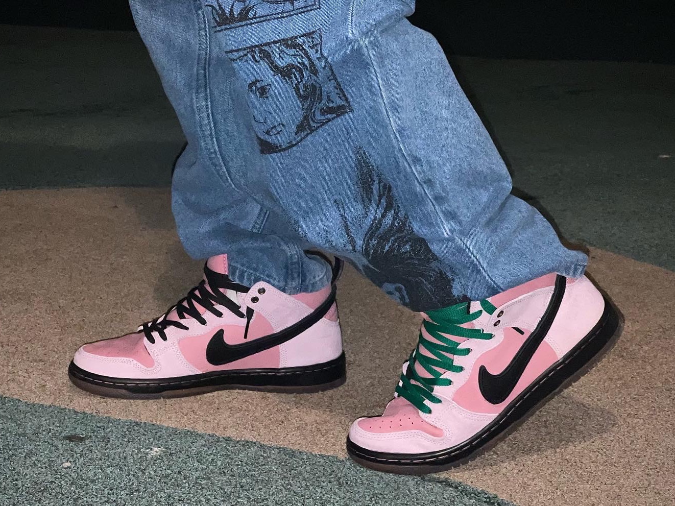 Nike x KCDC SB Dunk High Pro QS Elemental Pink 착용 스타일 - 1