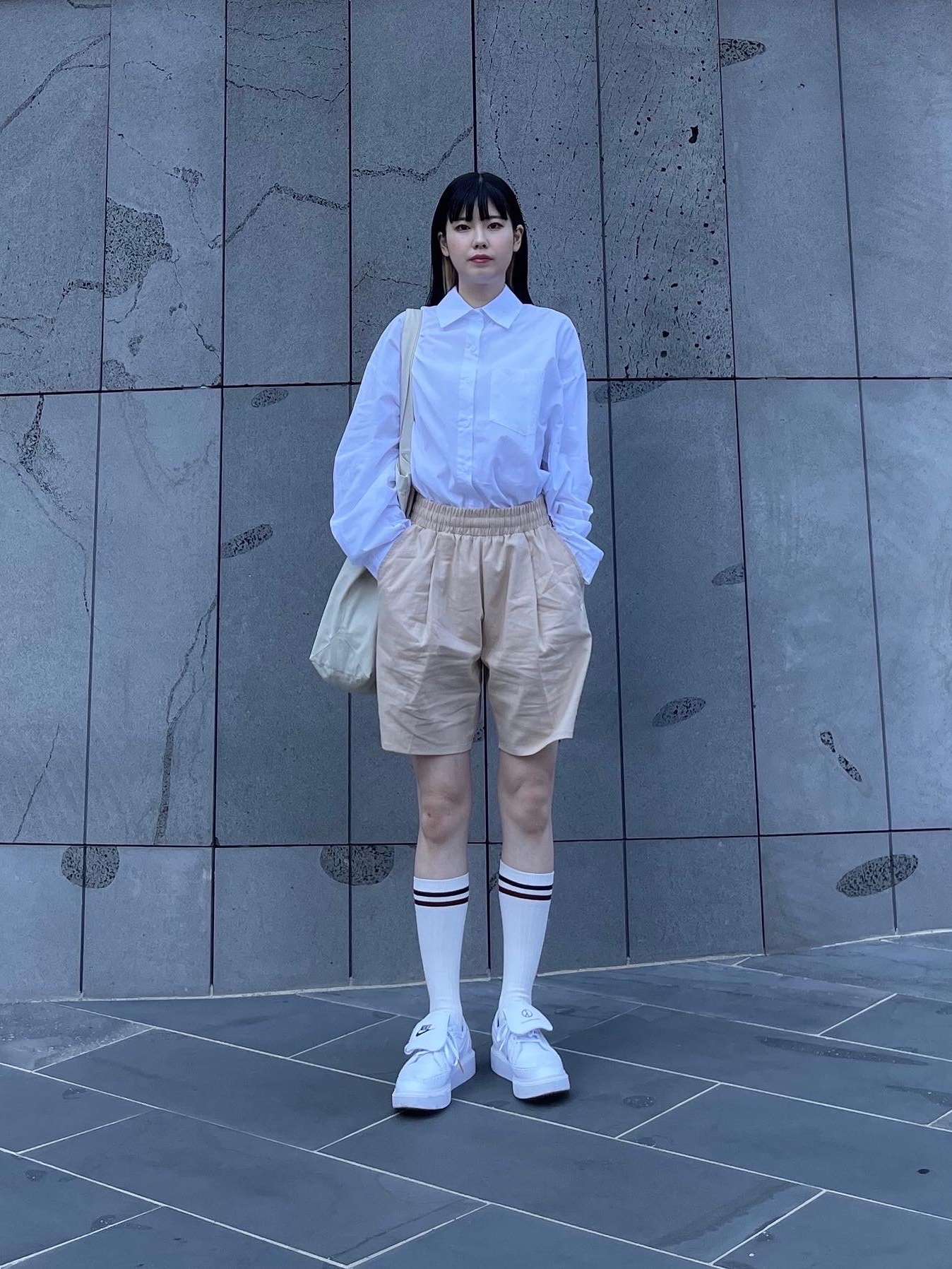 Nike x Peaceminusone Kwondo1 White 착용 스타일 - 1