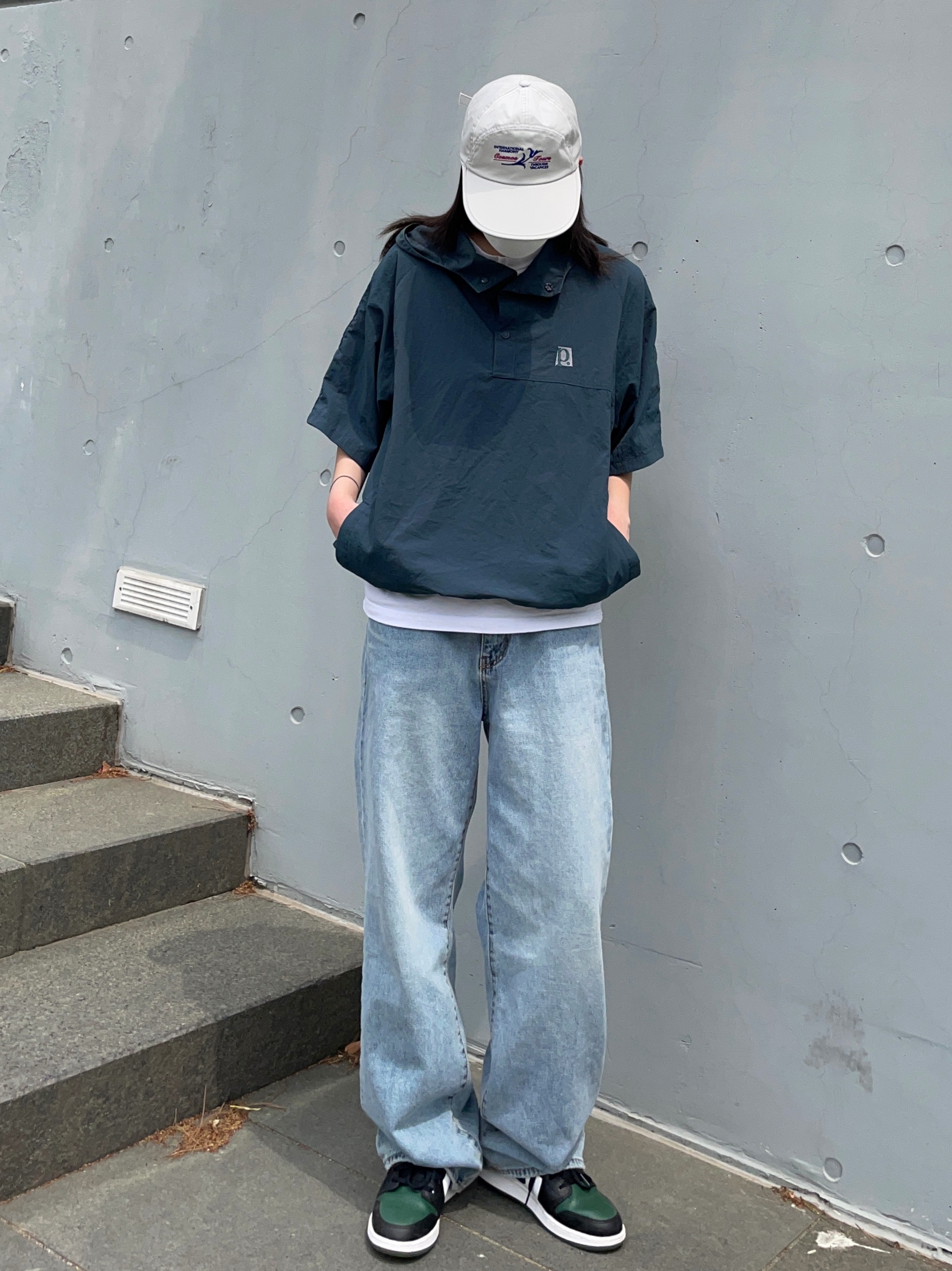 Jordan 1 Low Green Toe 착용 스타일 - 1