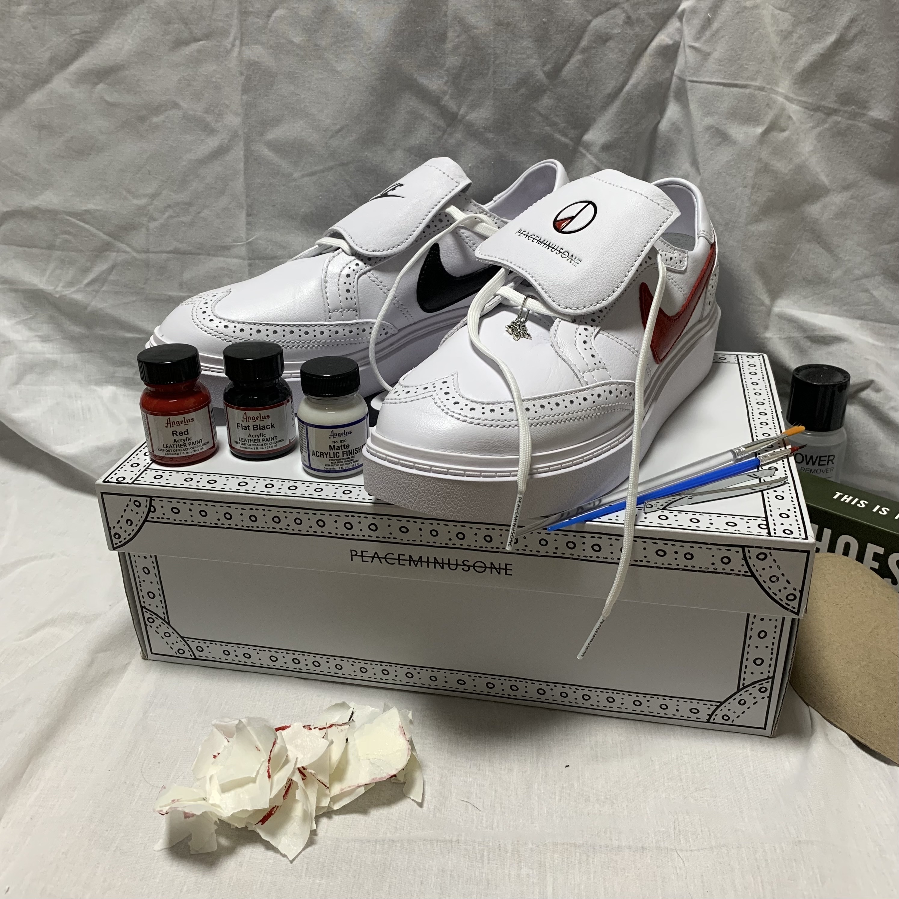 Nike x Peaceminusone Kwondo1 White 착용 스타일