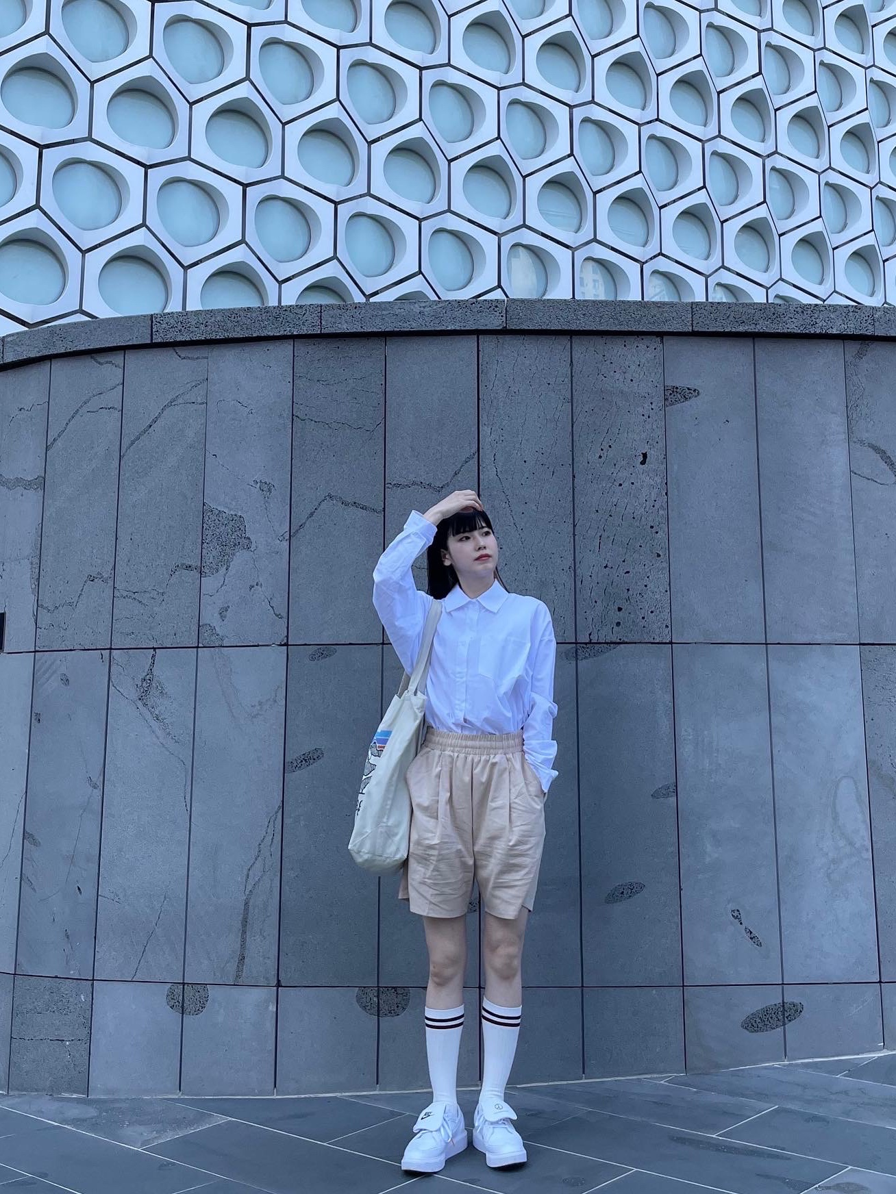 Nike x Peaceminusone Kwondo1 White 착용 스타일 - 3
