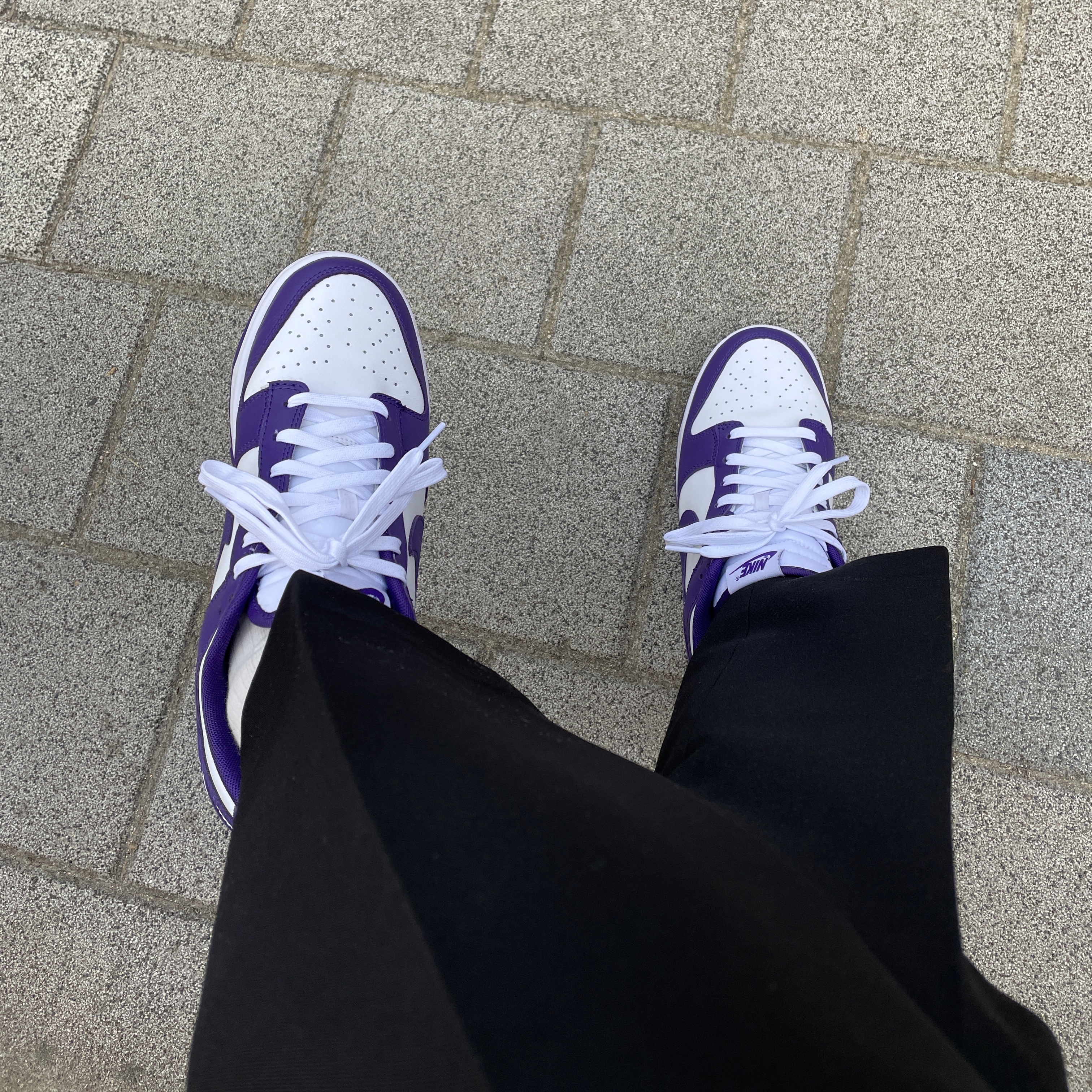 Nike Dunk Low Retro Championship Court Purple 착용 스타일 - 2