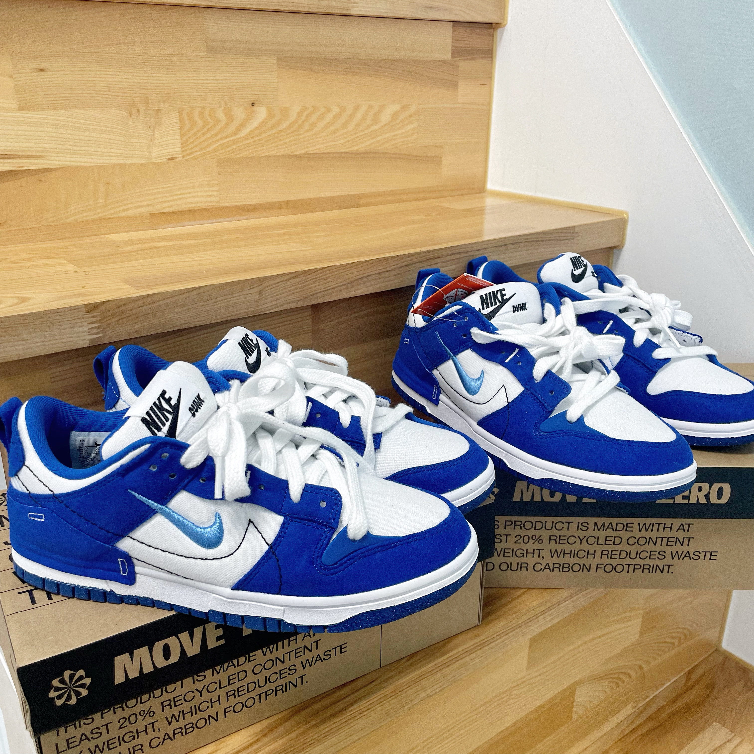 (W) Nike Dunk Low Disrupt 2 White and University Blue 착용 스타일