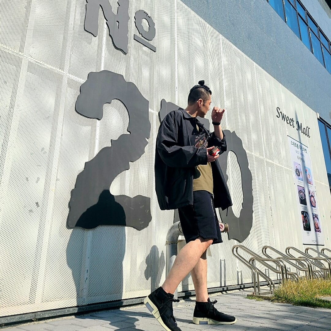 Nike x Fear of God Air Fear of God Raid Black 착용 스타일 - 1