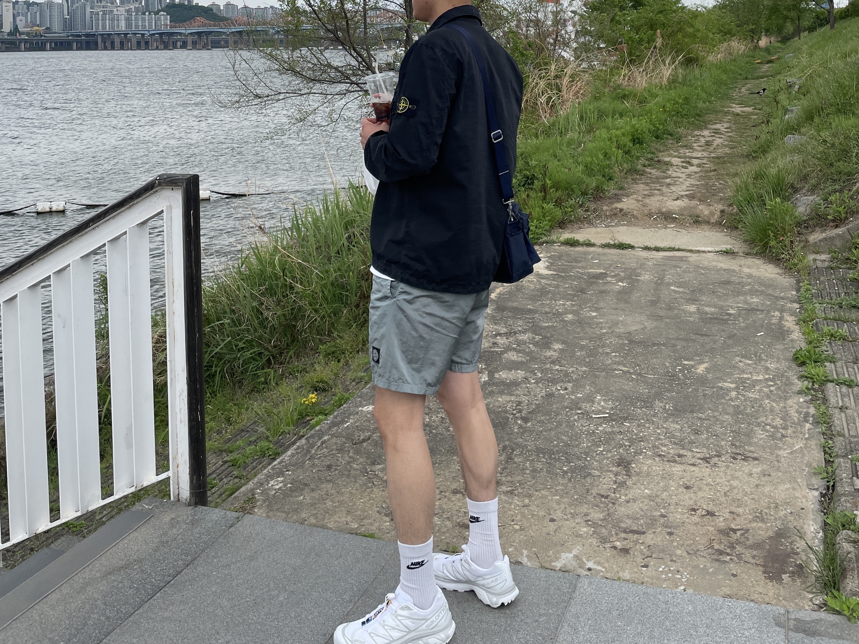 Stone Island 117WN T.CO+OLD Overshirt Black - 21SS, Stone Island B0943 Nylon Metal Swimming Trunk Aqua - 22SS 착용 스타일