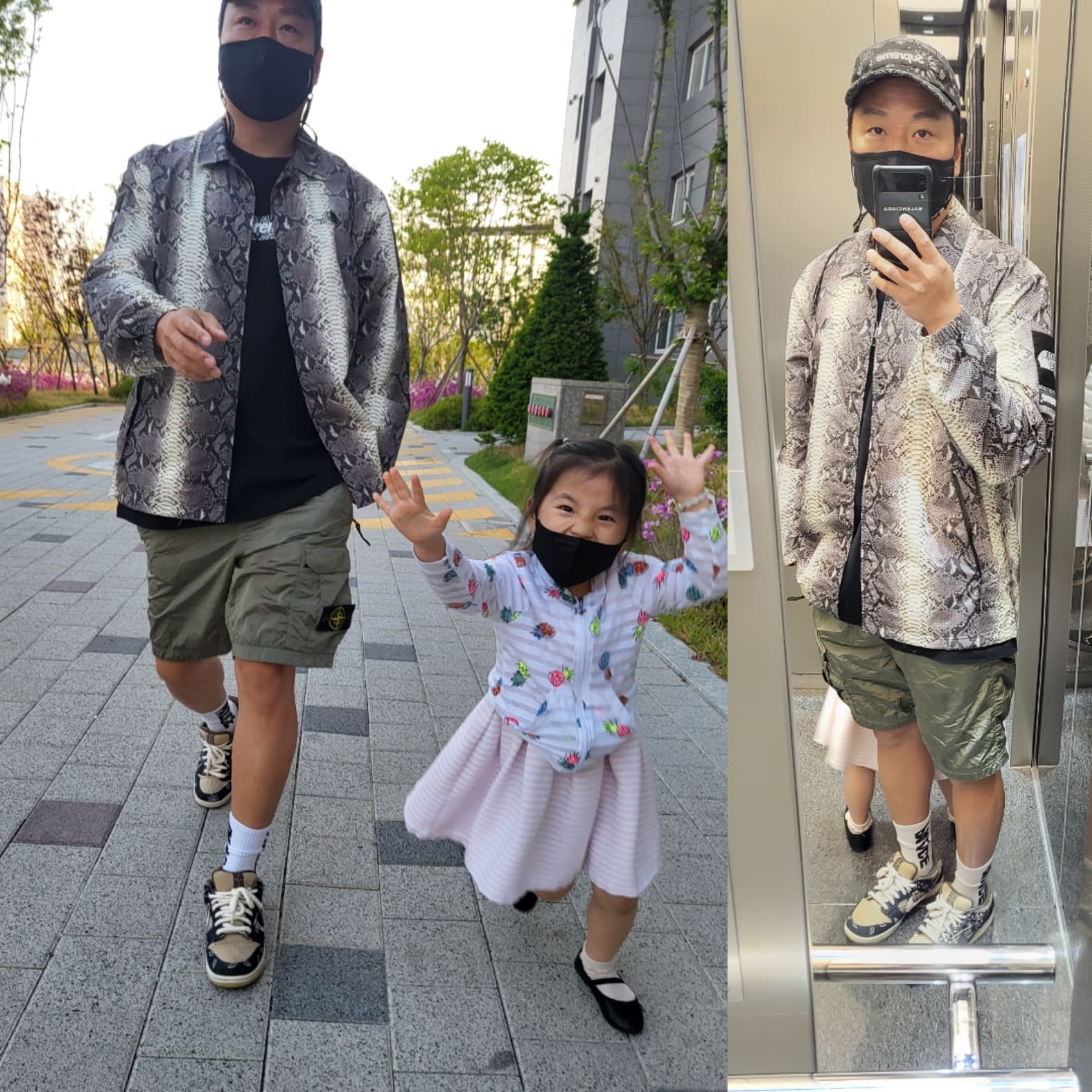 Supreme Bandana Camp Cap Black - 21SS, Supreme Bandana Box Logo T-Shirt White - 19FW 착용 스타일