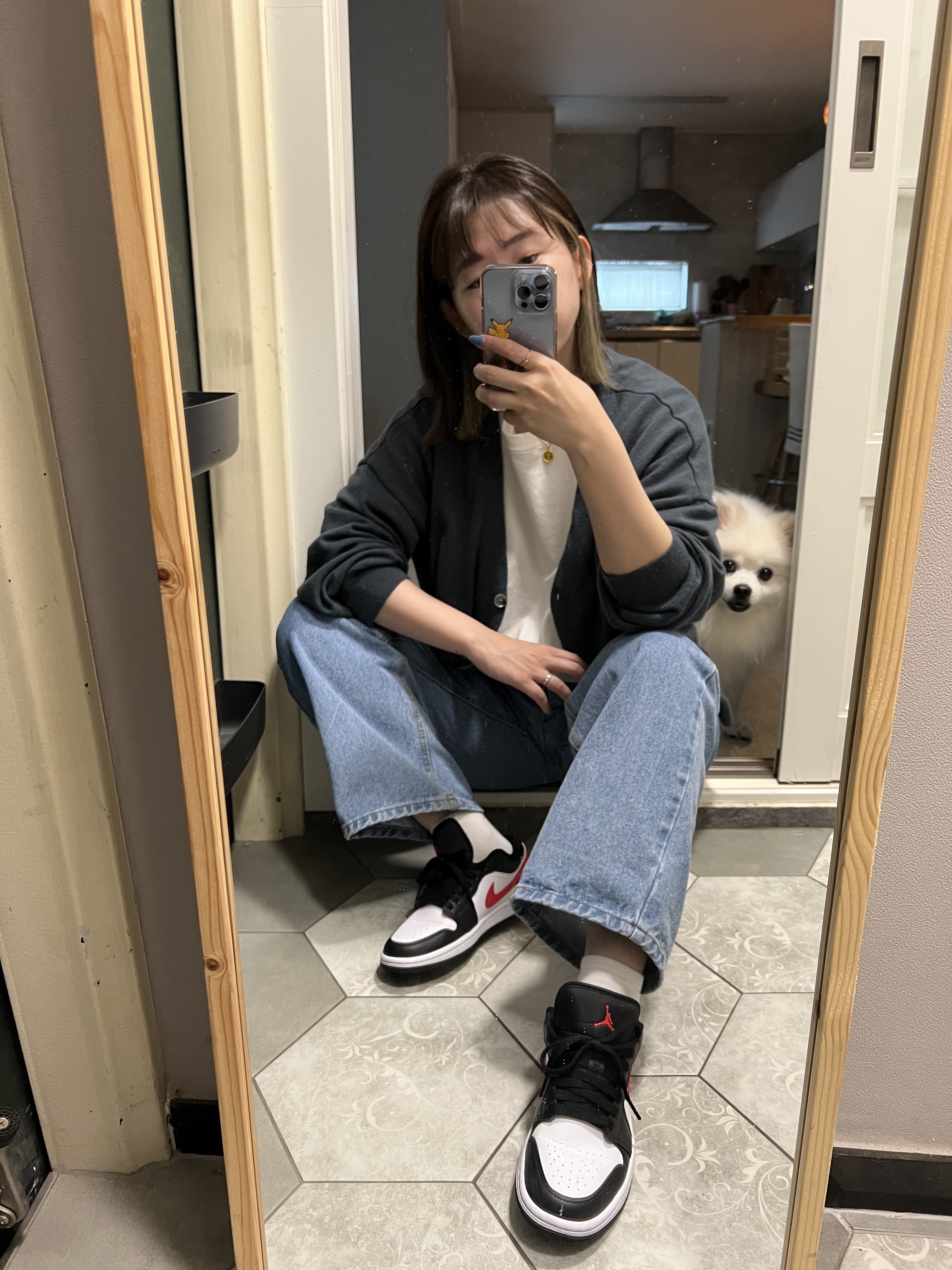 (W) Jordan 1 Low Black Siren Red 착용 스타일