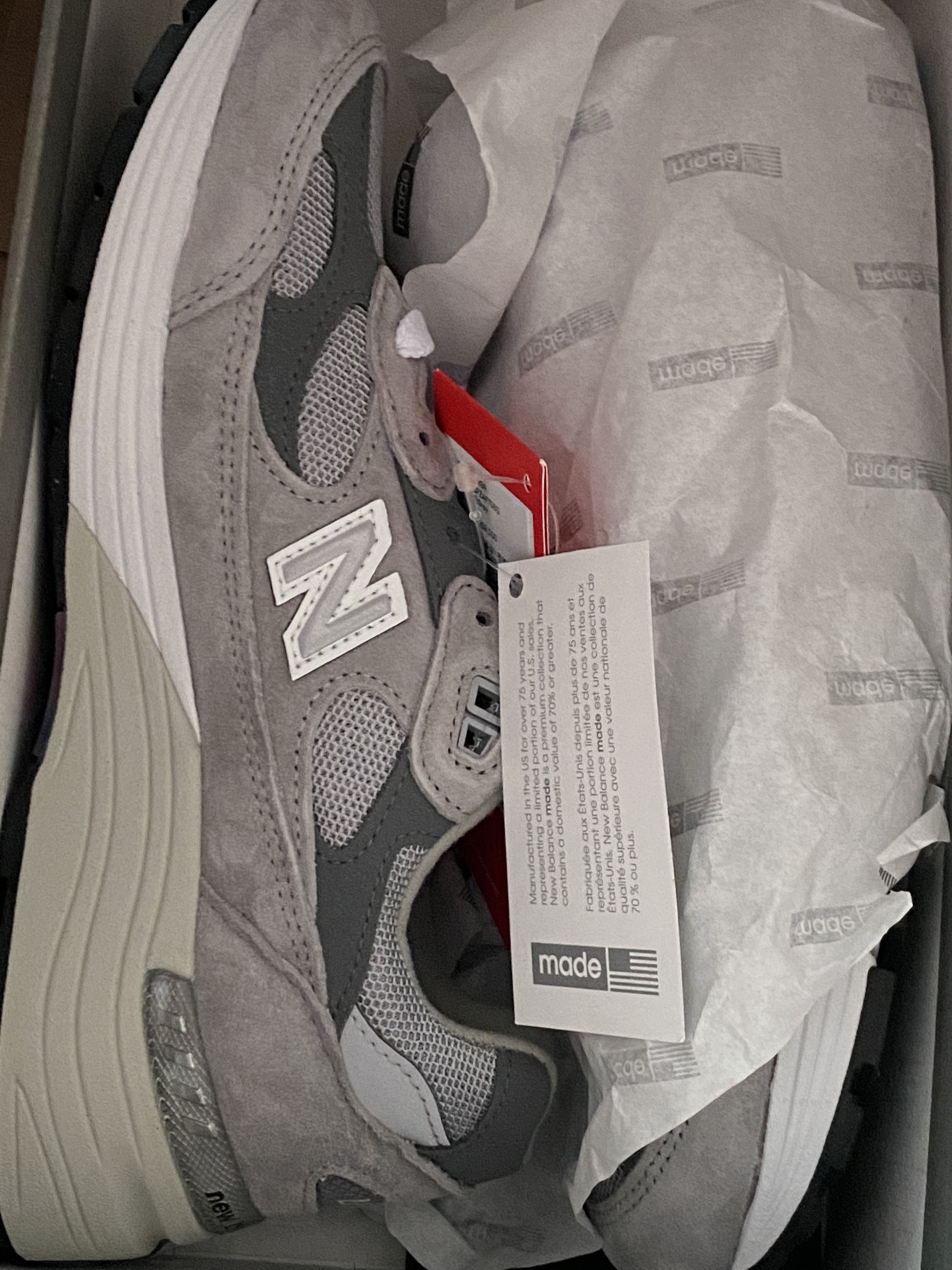 New Balance 992 Made in USA Grey - D Standard 착용 스타일