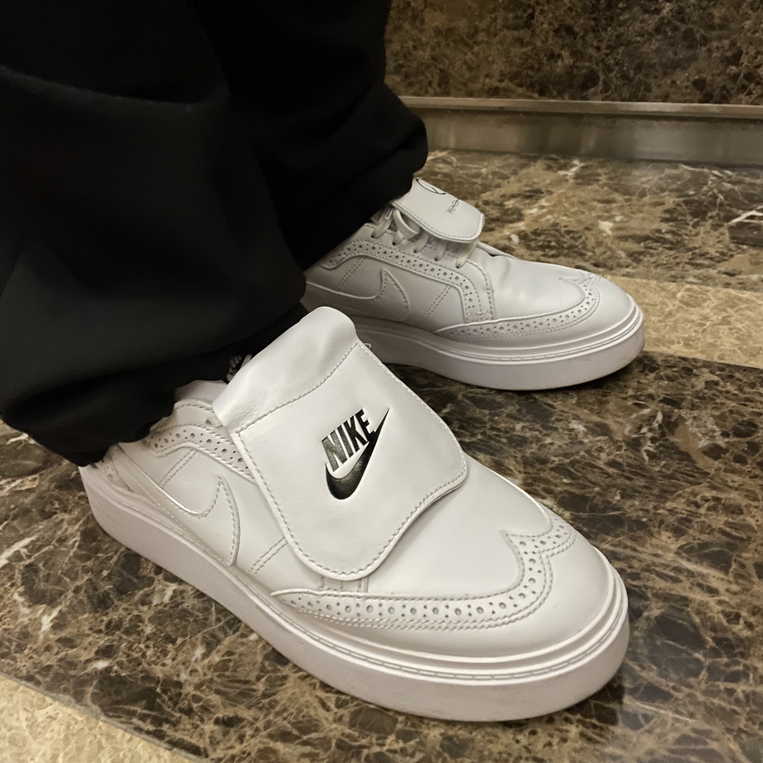 Nike x Peaceminusone Kwondo1 White, Nike Heritage 86 Futura Washed Cap Black White 착용 스타일 - 5