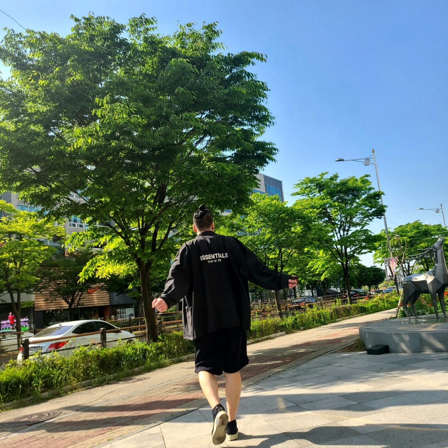 Nike x Fear of God Air Fear of God Raid Black 착용 스타일 - 3