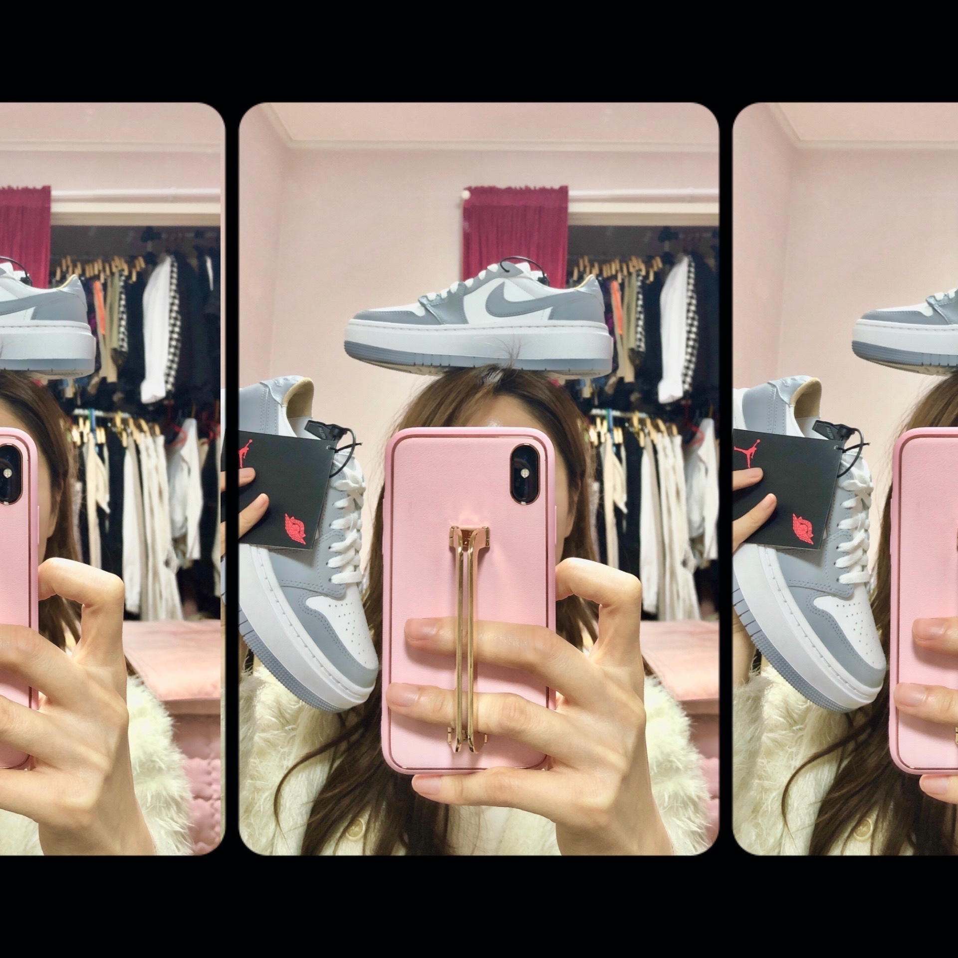 (W) Jordan 1 Elevate Low White and Wolf Grey 착용 스타일 - 3
