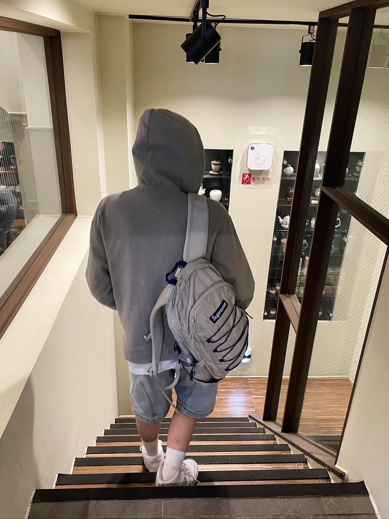 Supreme Backpack Silver - 22SS, Nike Dunk High SP Pure Platinum 착용 스타일 - 4