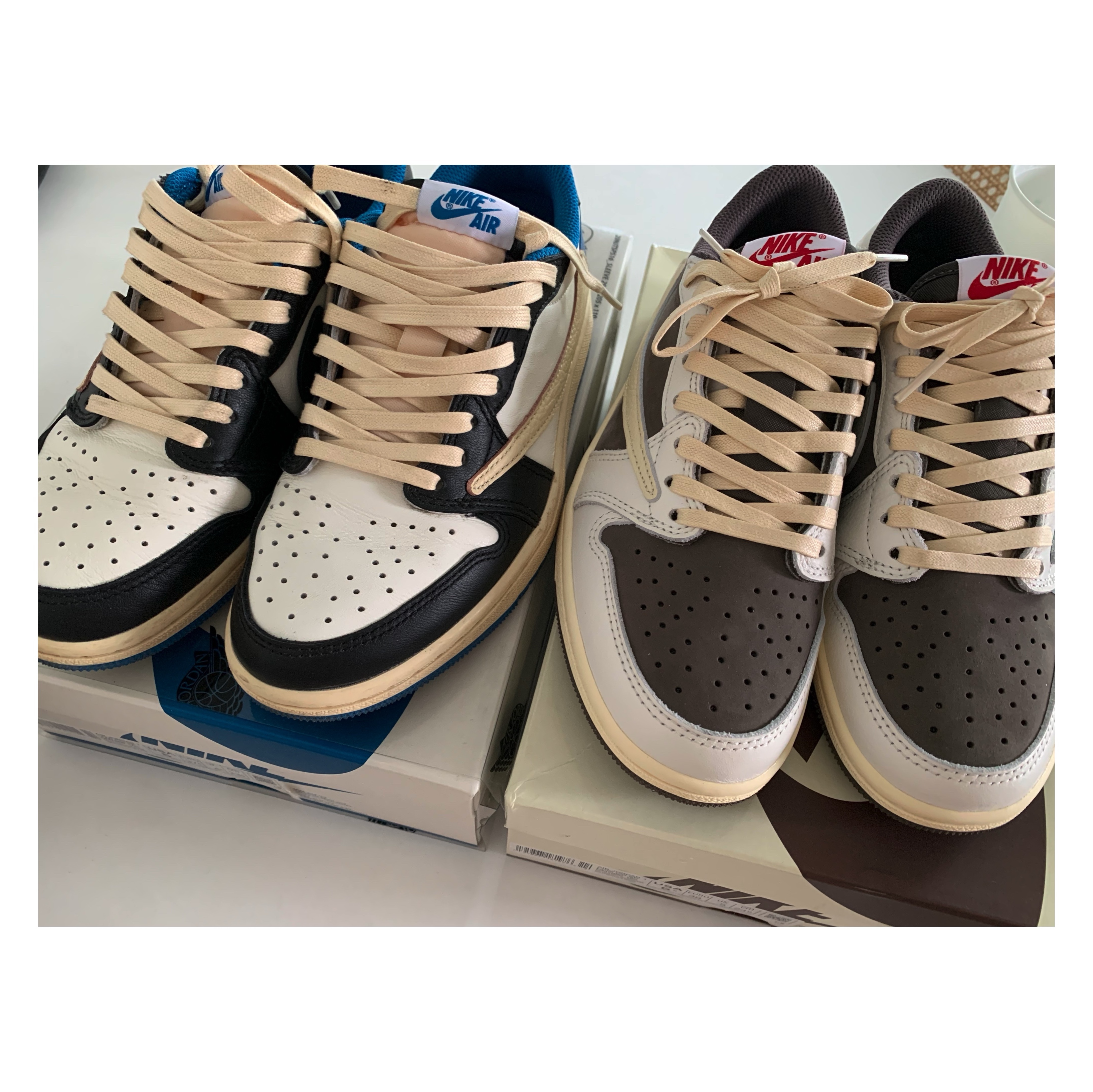 Jordan 1 x Travis Scott x Fragment Retro Low OG SP Military Blue 착용 스타일