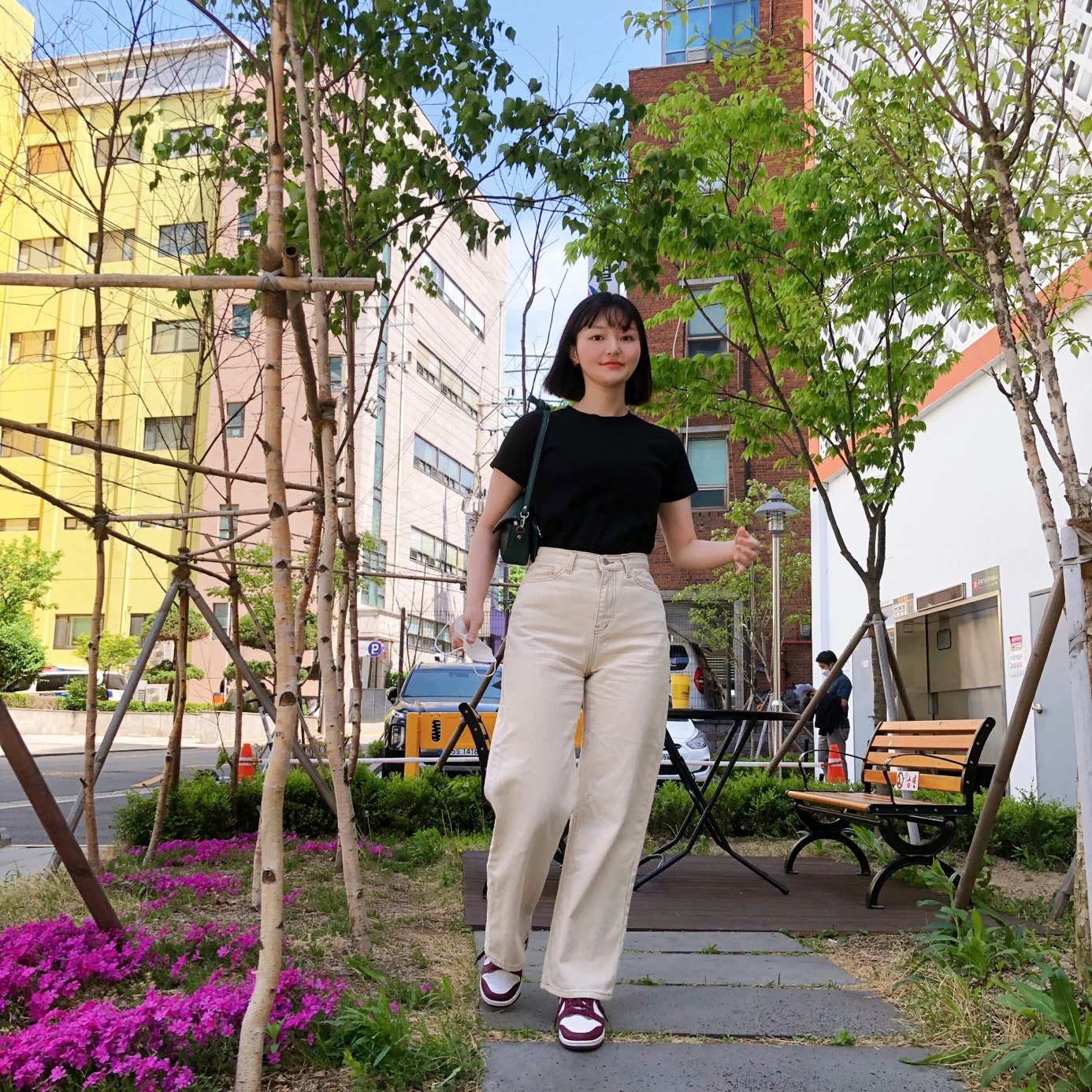 (W) Nike Dunk Low Bordeaux 착용 스타일