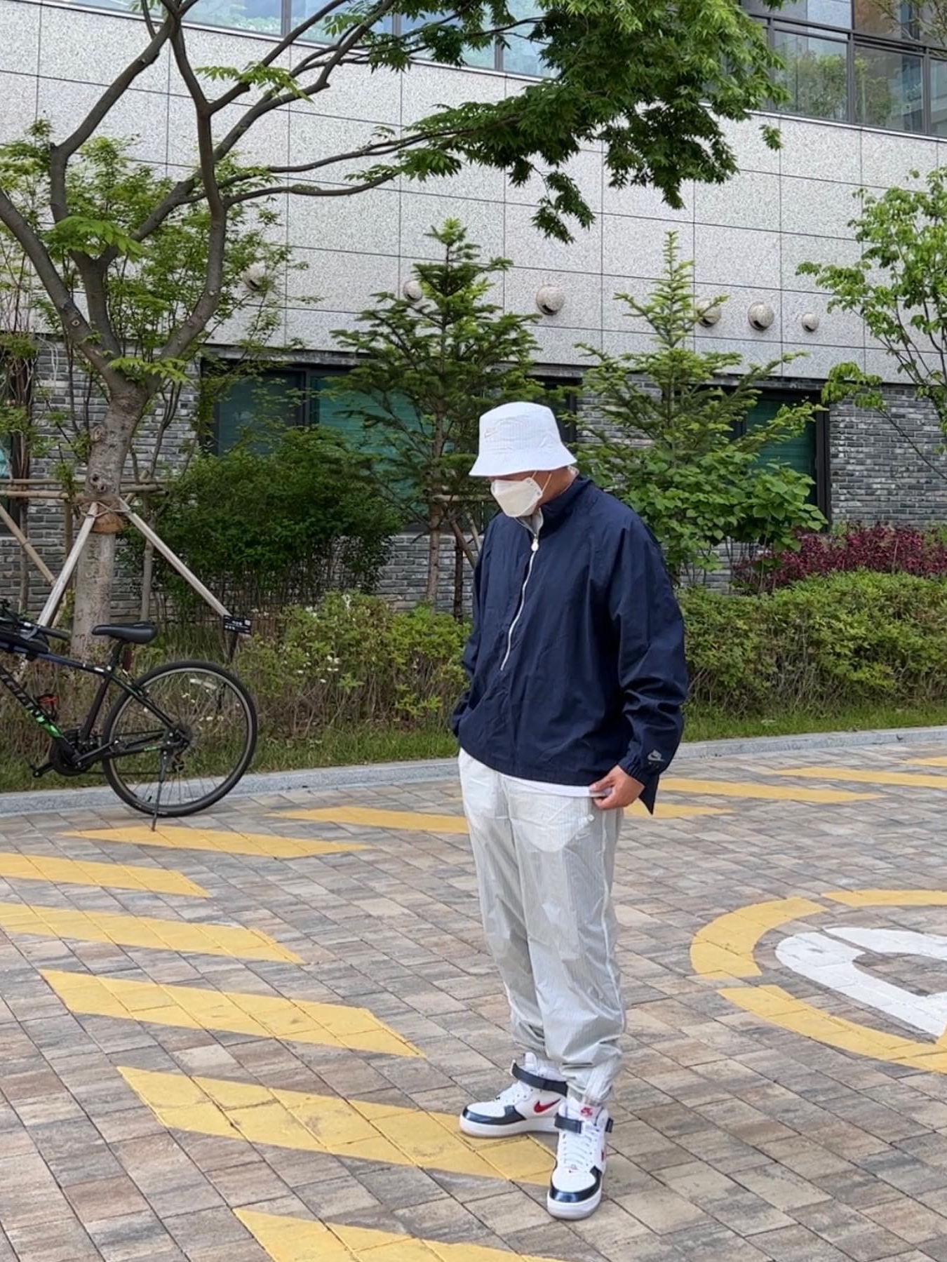 Nike x Kim Jones Reversible Wind Breaker Navy - US/EU, Nike x Kim Jones Reversible Wind Breaker Navy - Asia 착용 스타일 - 2