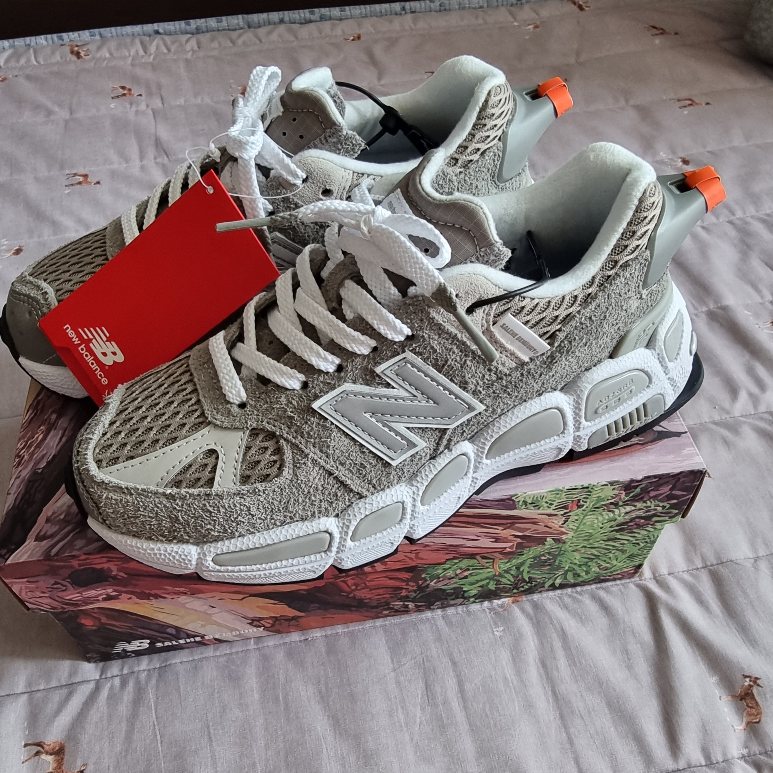 New Balance x Salehe Bembury 574 Yurt Shark Skin 착용 스타일
