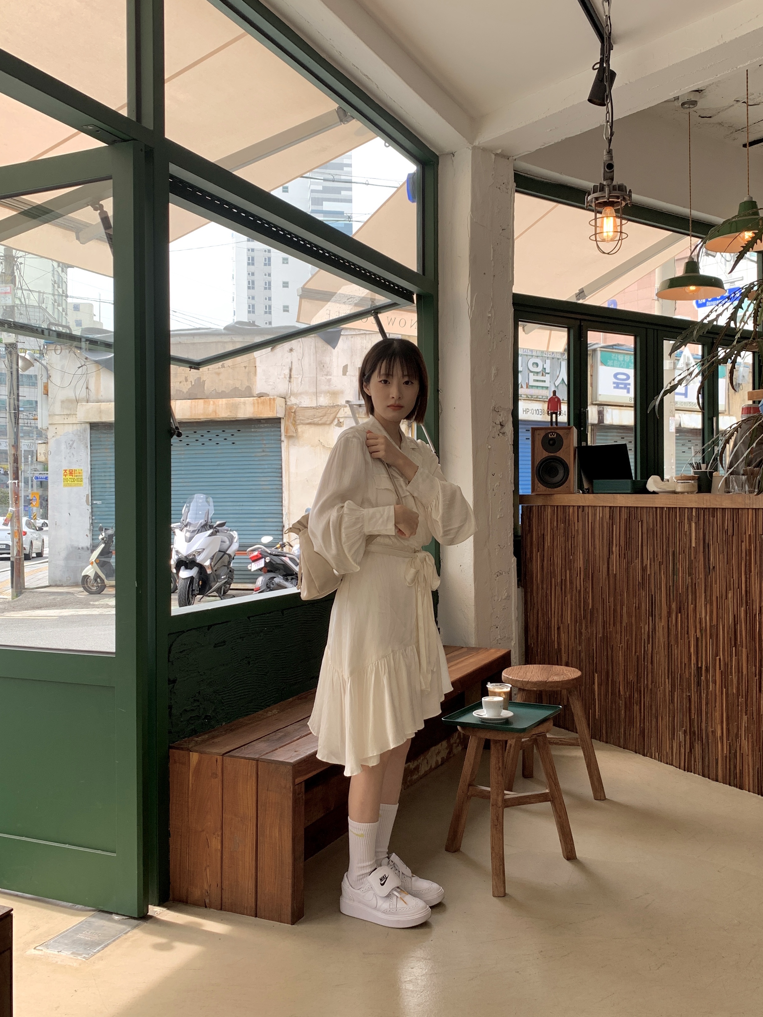 Nike x Peaceminusone Kwondo1 White 착용 스타일 - 3