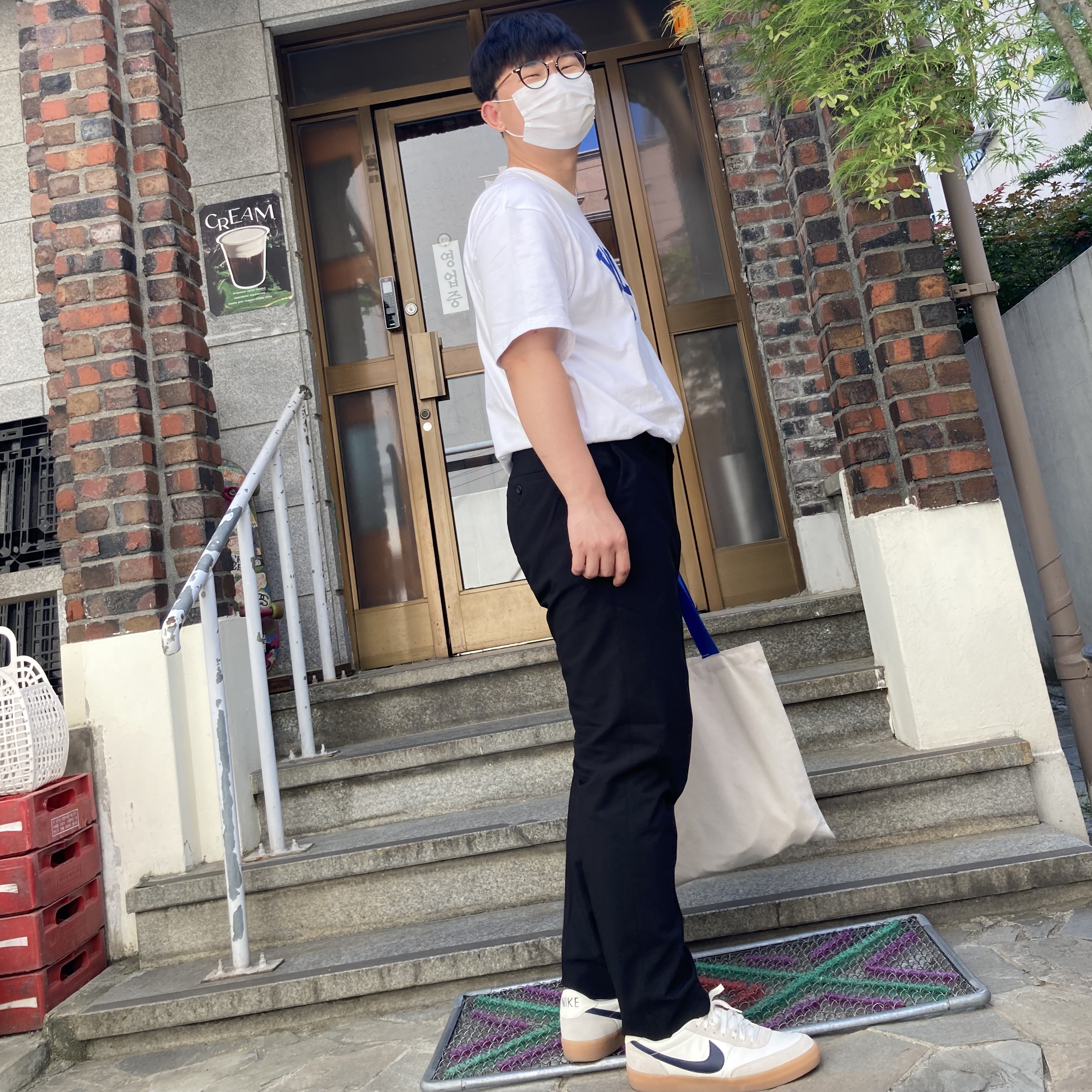 Nike x J.Crew Killshot 2 Sail Midnight Navy 착용 스타일
