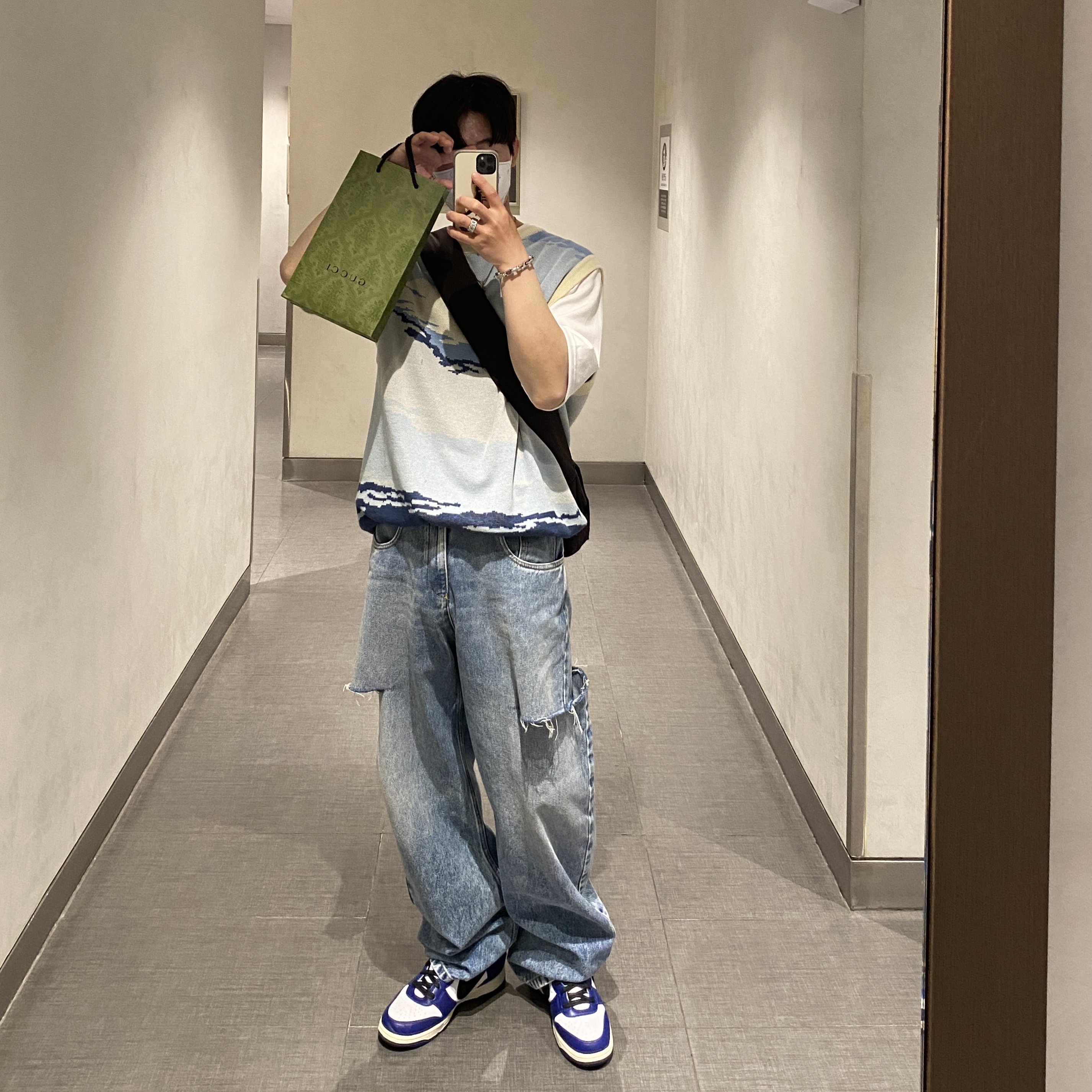 Nike x Ambush Dunk High Deep Royal Blue 착용 스타일